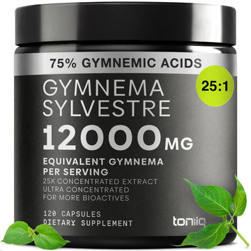 Toniiq Gymnema Sylvestre – Ultra High Potency 25:1 Extract Standardized to 75% Gymnemic Acids – 500mg Clinical Dose – Triple-Tested Purity – 120 Vegan Capsules Toniiq uk supplements