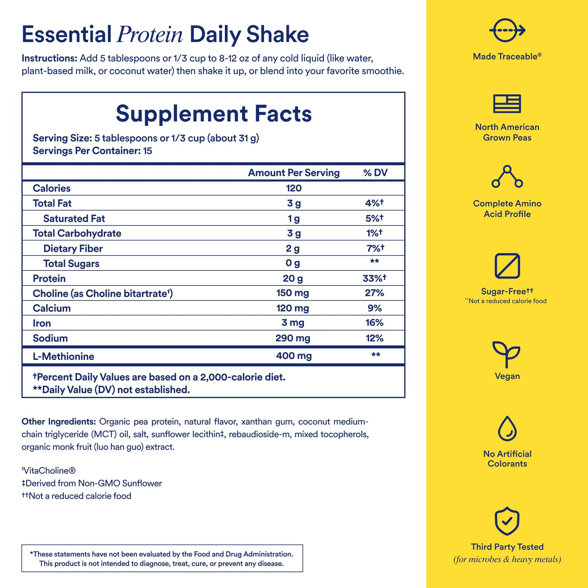 Ritual Pea Protein Powder with BCAA: 20g Organic Vegan Plant-Based Protein from Regenerative Farms in North America, Complete Amino Acid Profile, Gluten Free, Sugar Free‡, Dairy Free, Vanilla, 1 Lbs Ritual uk supplements