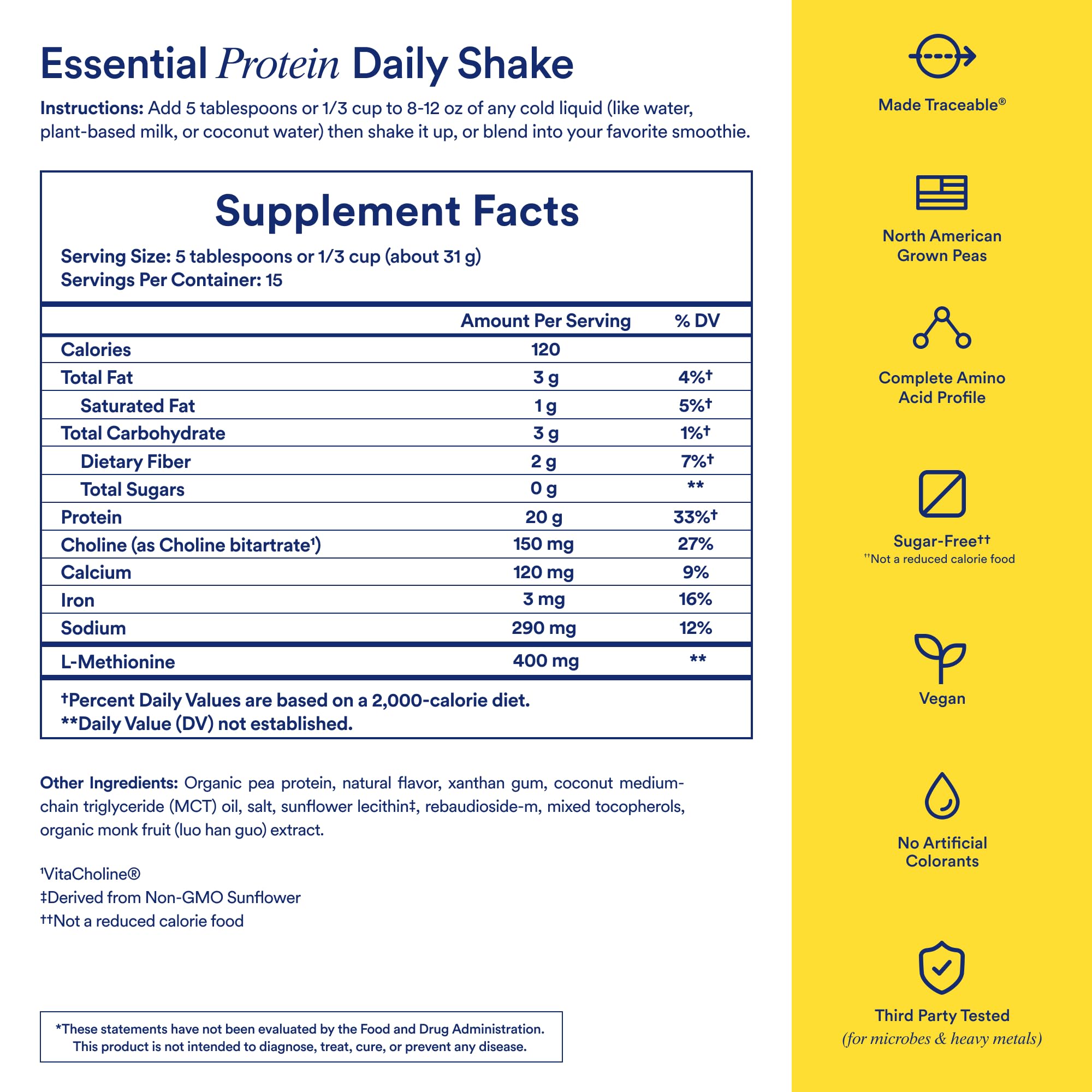 Ritual Pea Protein Powder with BCAA: 20g Organic Vegan Plant-Based Protein from Regenerative Farms in North America, Complete Amino Acid Profile, Gluten Free, Sugar Free‡, Dairy Free, Vanilla, 1 Lbs Ritual uk supplements