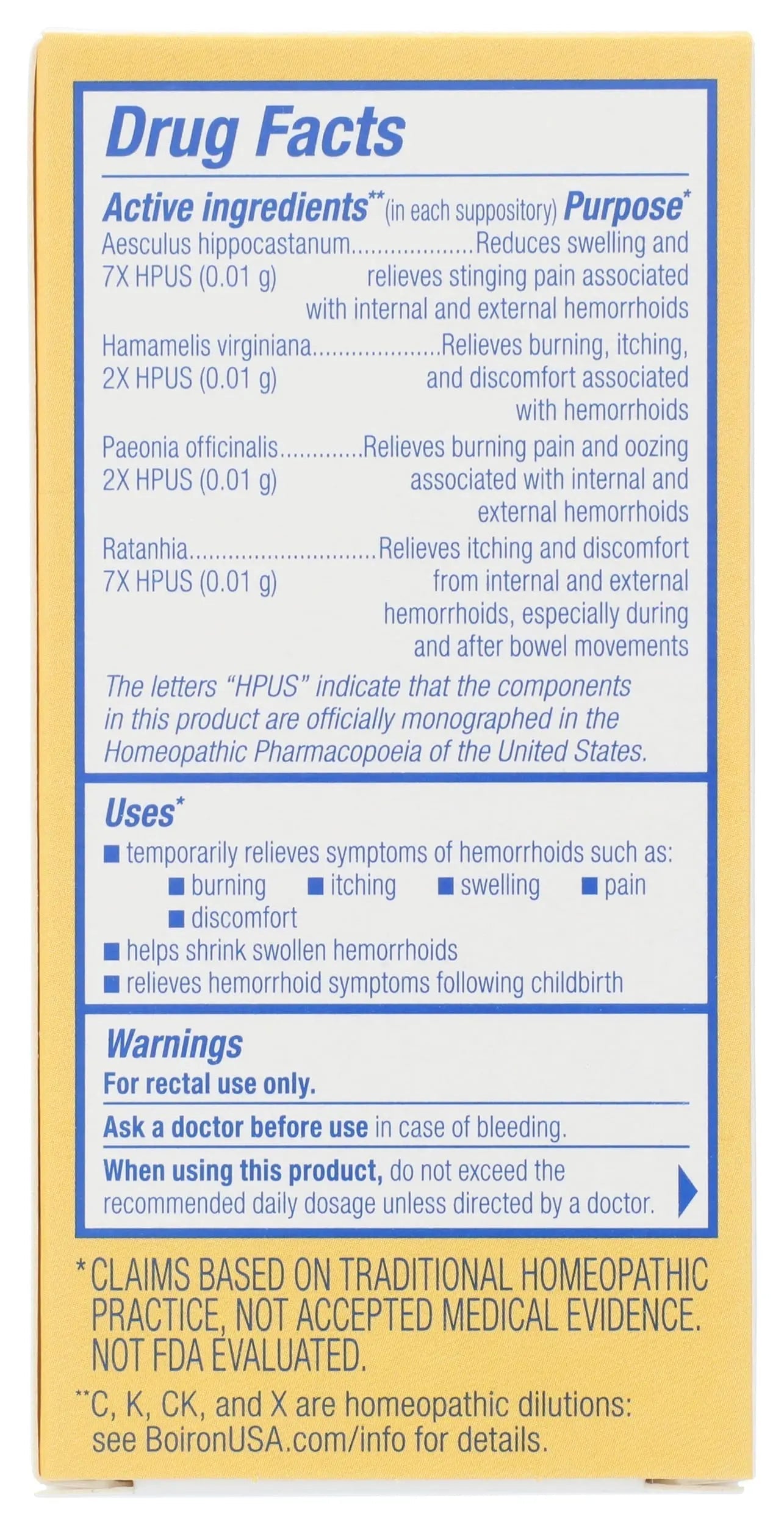 Boiron HemCalm Suppositories for Hemorrhoid Relief of Pain, Itching, Swelling or Discomfort - 10 Count Boiron uk supplements