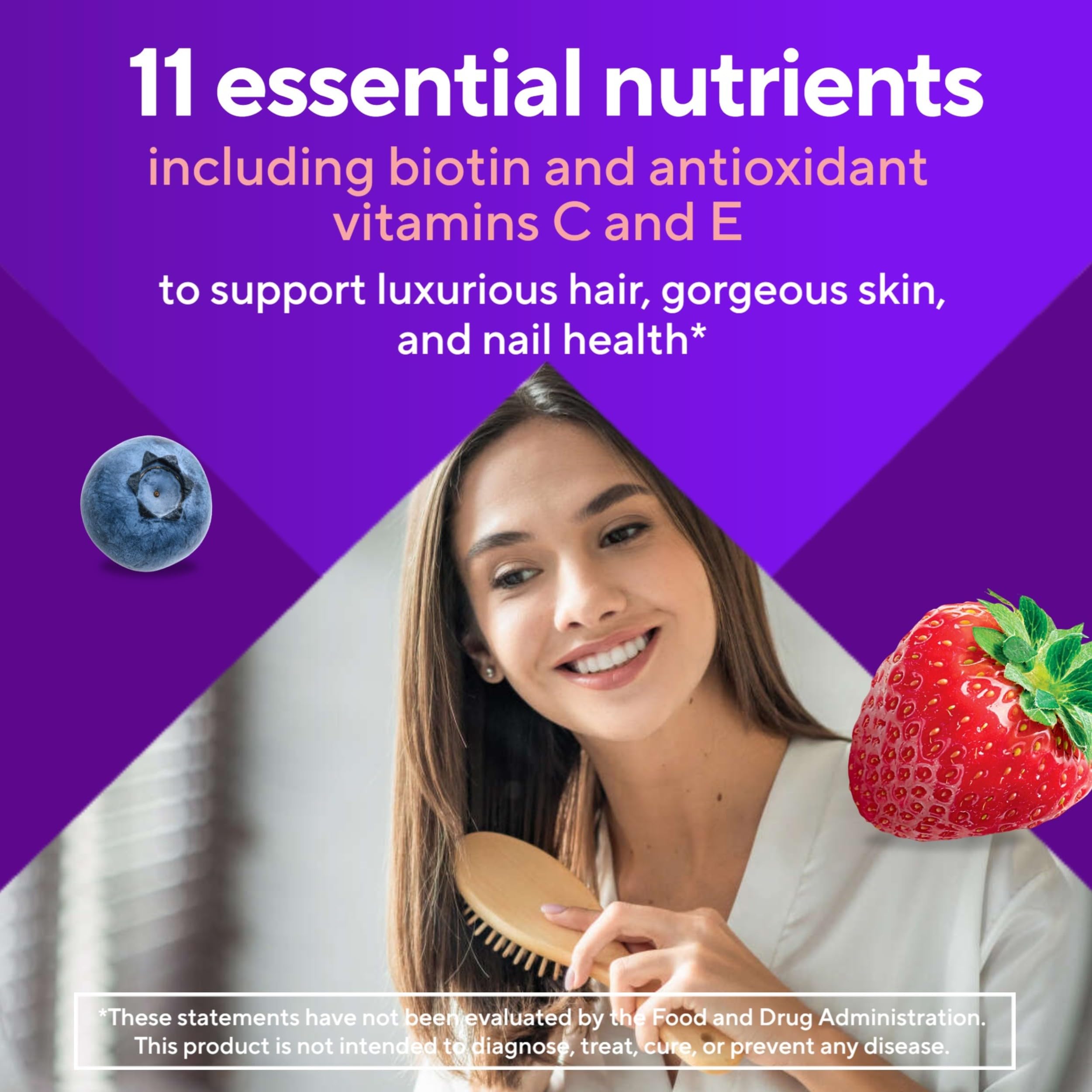 Vitafusion Gorgeous Hair, Skin & Nails Multivitamin Gummy Vitamins, plus Biotin and Antioxidant vitamins C&E, Raspberry Flavor Vitafusion uk supplements