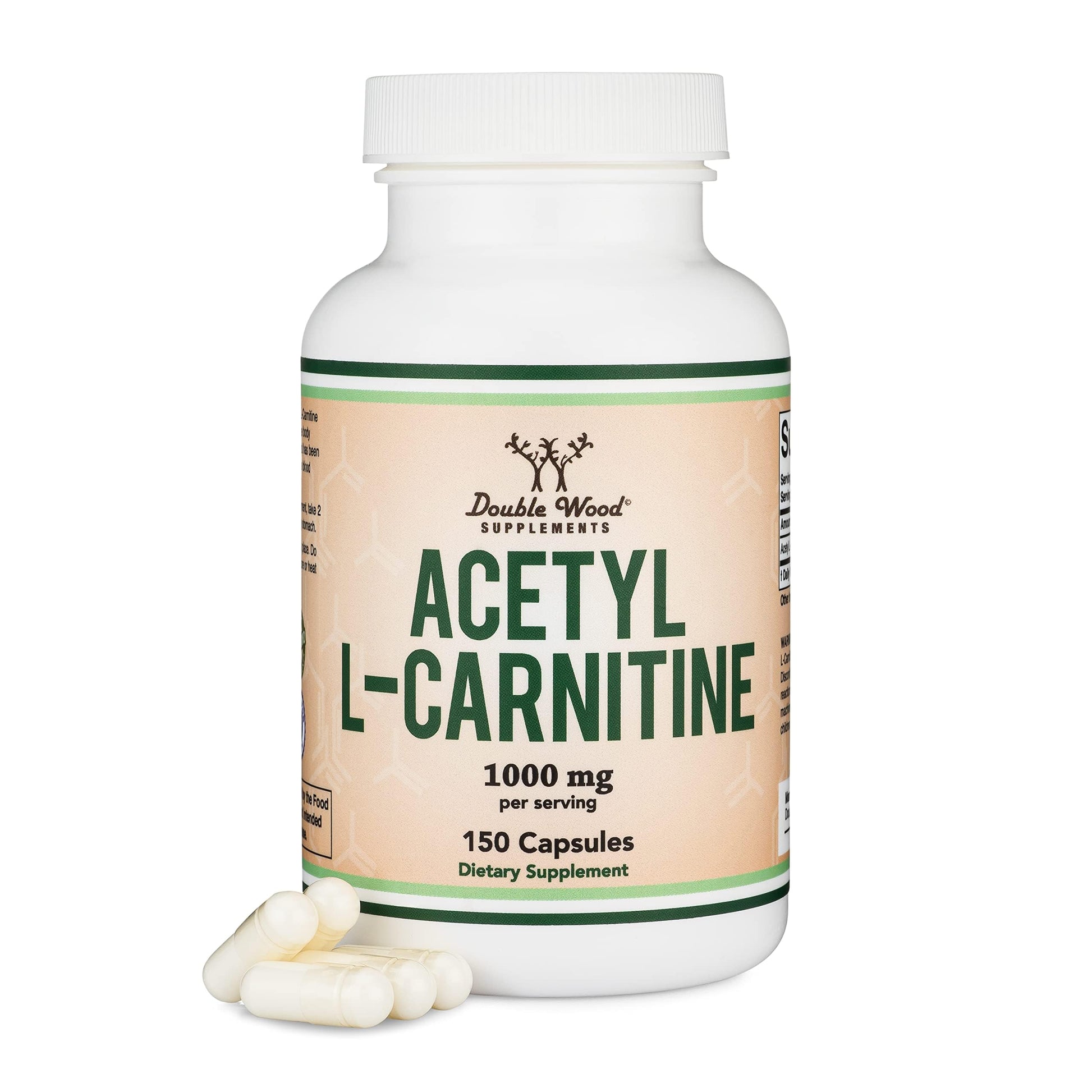 Acetyl L-Carnitine 1,000mg Per Serving, 150 Capsules (ALCAR for Brain Function Support, Memory, Attention, and Stamina) Acetyl L Carnitine That is Third Party Tested by Double Wood Double Wood Supplements uk supplements