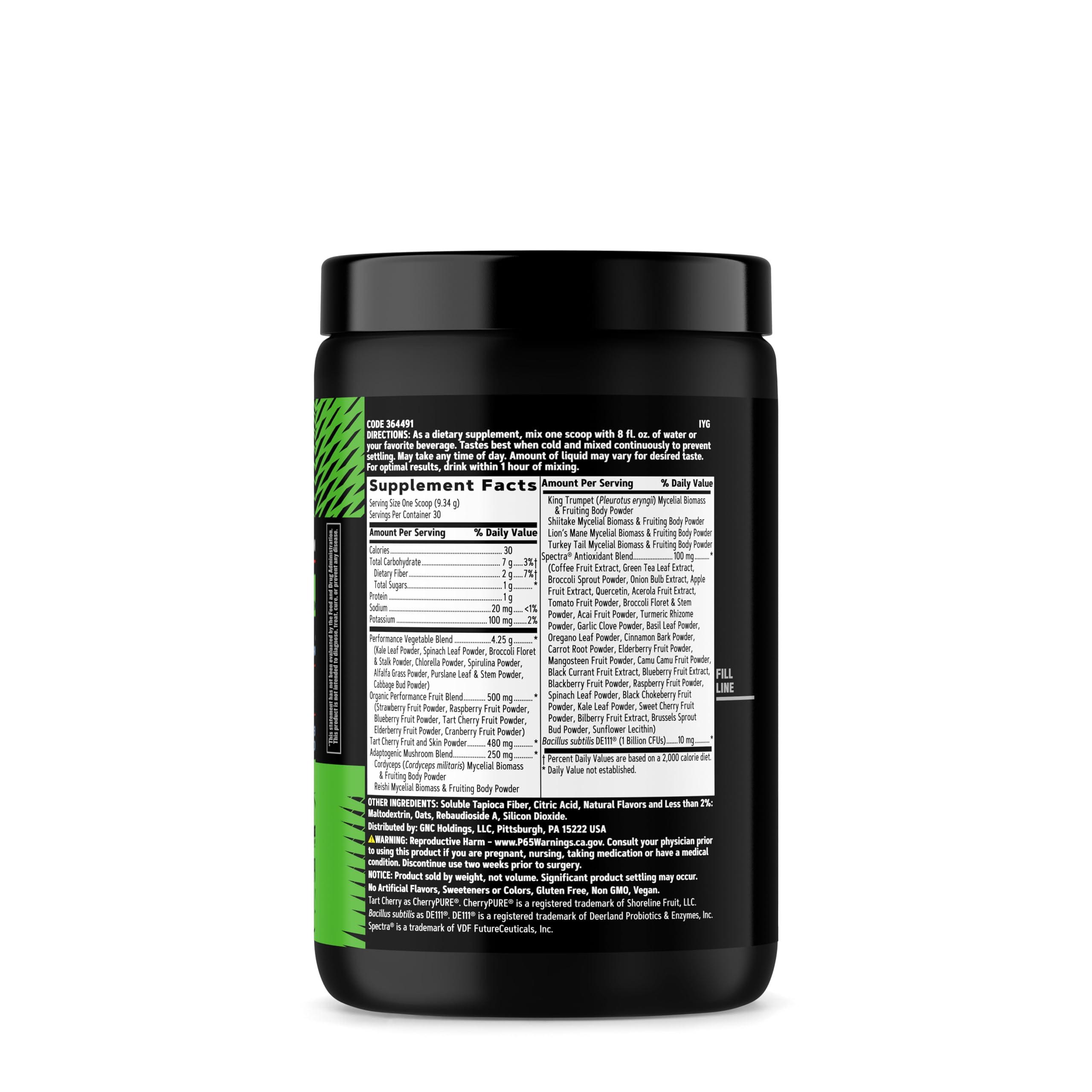 GNC AMP Amplified Greens Superfoods Performance Blend - Vegan Athlete Superfood Drink - Blueberry Pomegranate - 9.9 Oz (30 Servings) GNC uk supplements
