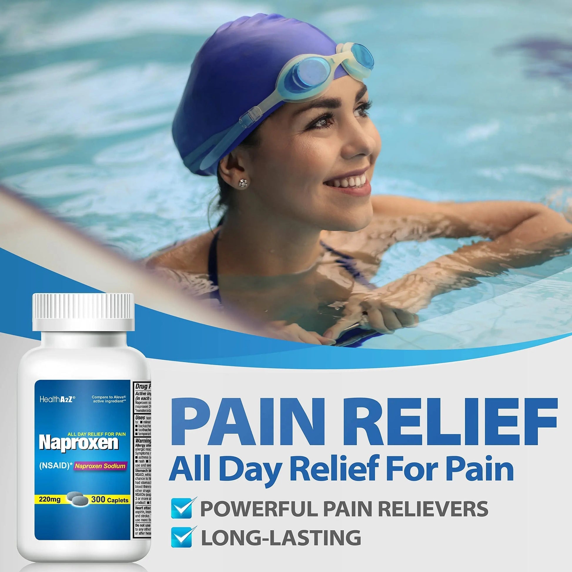HealthA2Z® Naproxen Sodium 220mg | 300 Caplets | NSAID | Pain Reliever & Fever Reducer HealthA2Z uk supplements