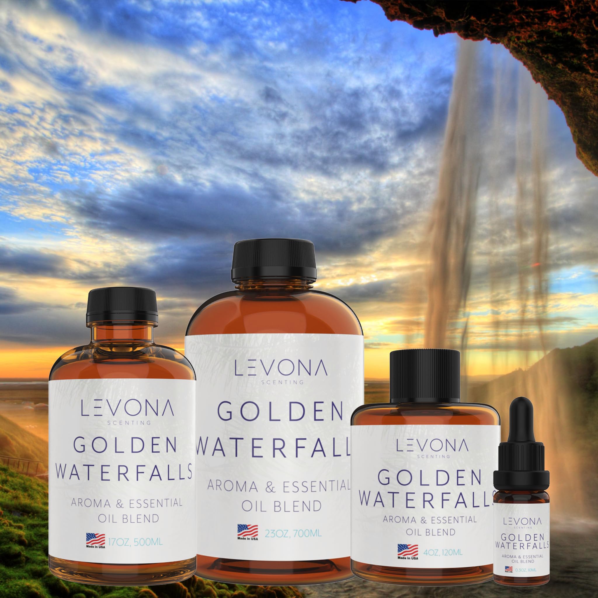Levona Scent Pure Essential Oils for Diffusers for Home, Hotel & Office - Golden Waterfalls LEVONA SCENT uk supplements