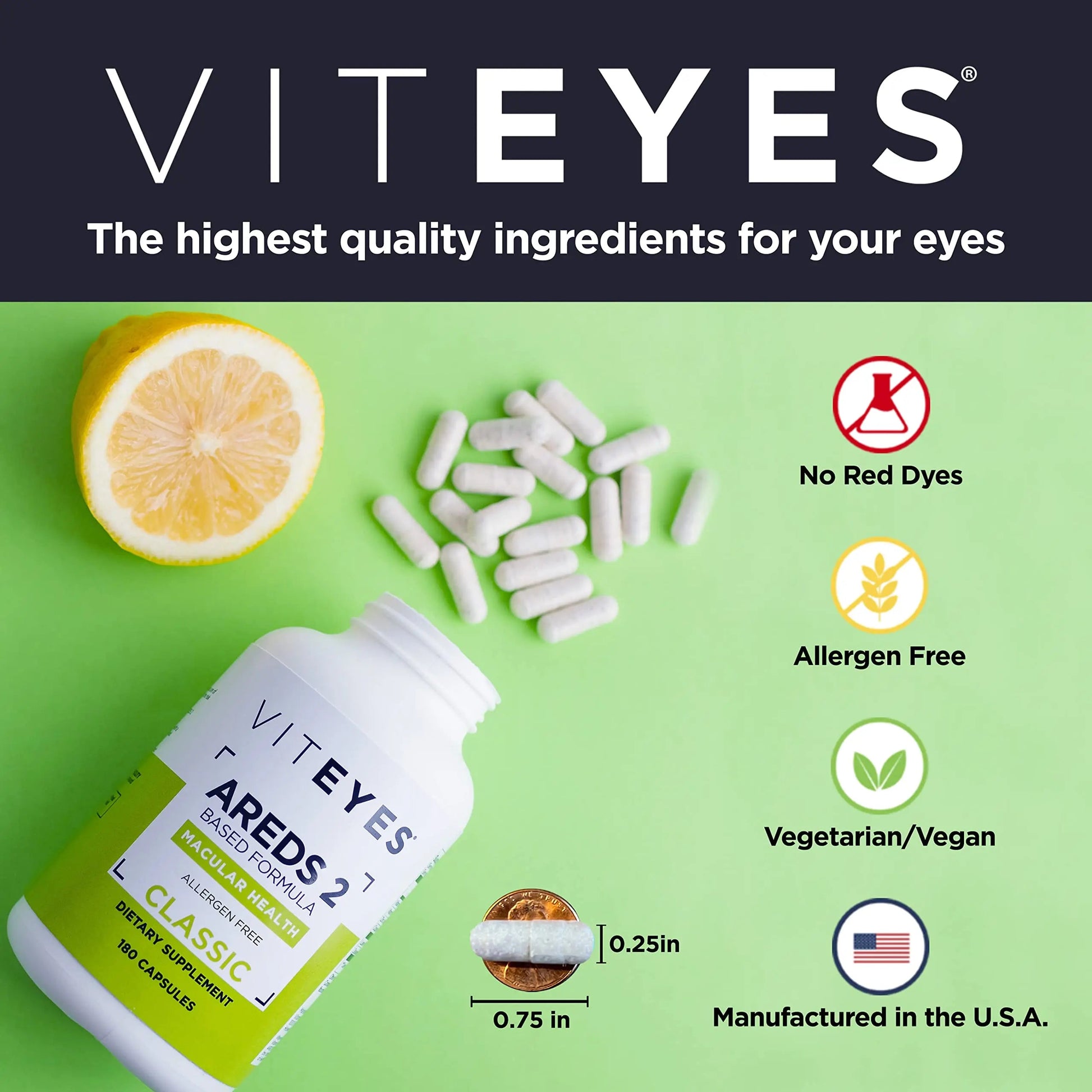 Viteyes AREDS 2 Capsules and Viteyes Multivitamin AREDS 2 Companion, Single Daily Dose Eye Vitamins, 3 Month Supply Viteyes uk supplements