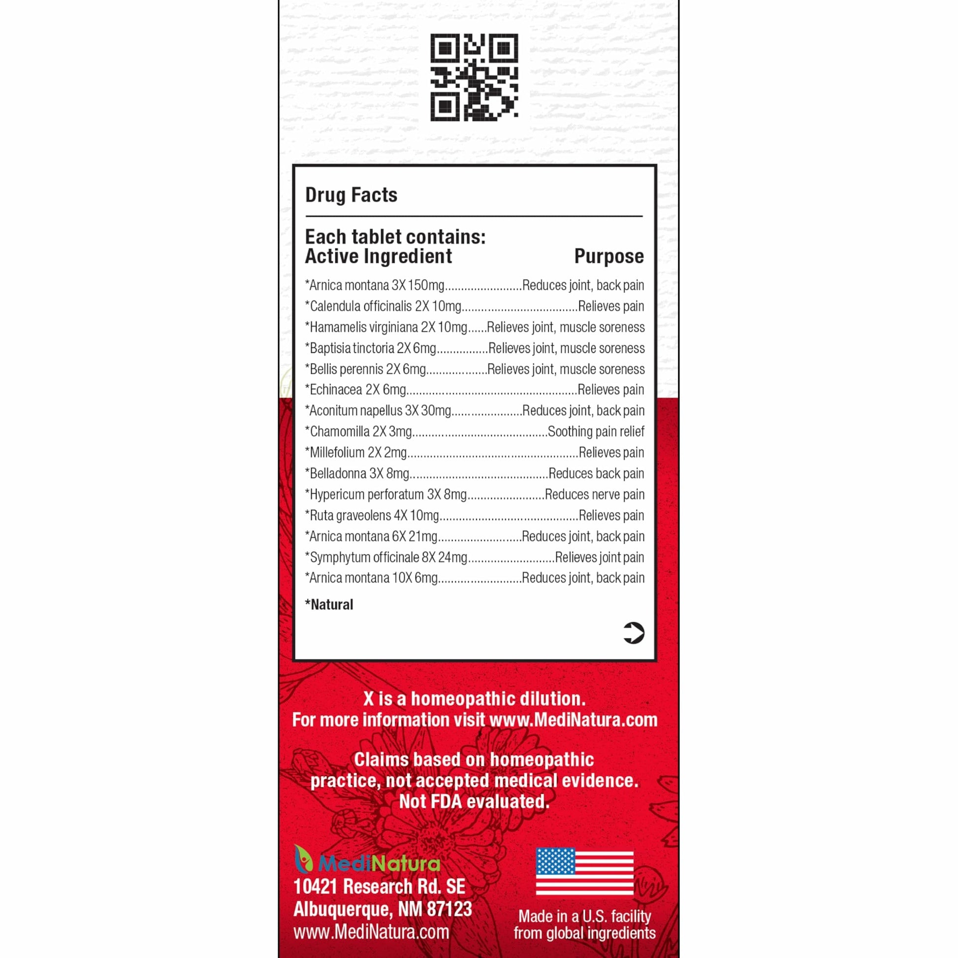 MediNatura T-Relief Pain - Arnica Medication for Naturally Soothing Body Aches - Supports Muscle, Joint & Back Relief - Chewable Tablets - Plant-Based Tablets - Non-Addictive - 100 Count - 2 Pack MediNatura uk supplements