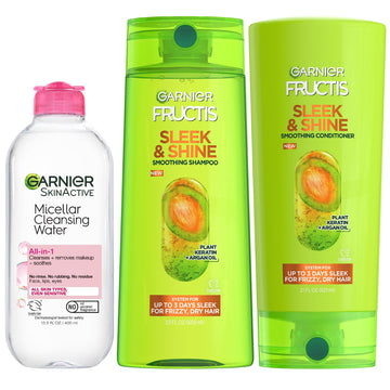Garnier Back to School Bundle|Micellar Water (400mL) + Fructis Sleek & Shine Garnier uk supplements