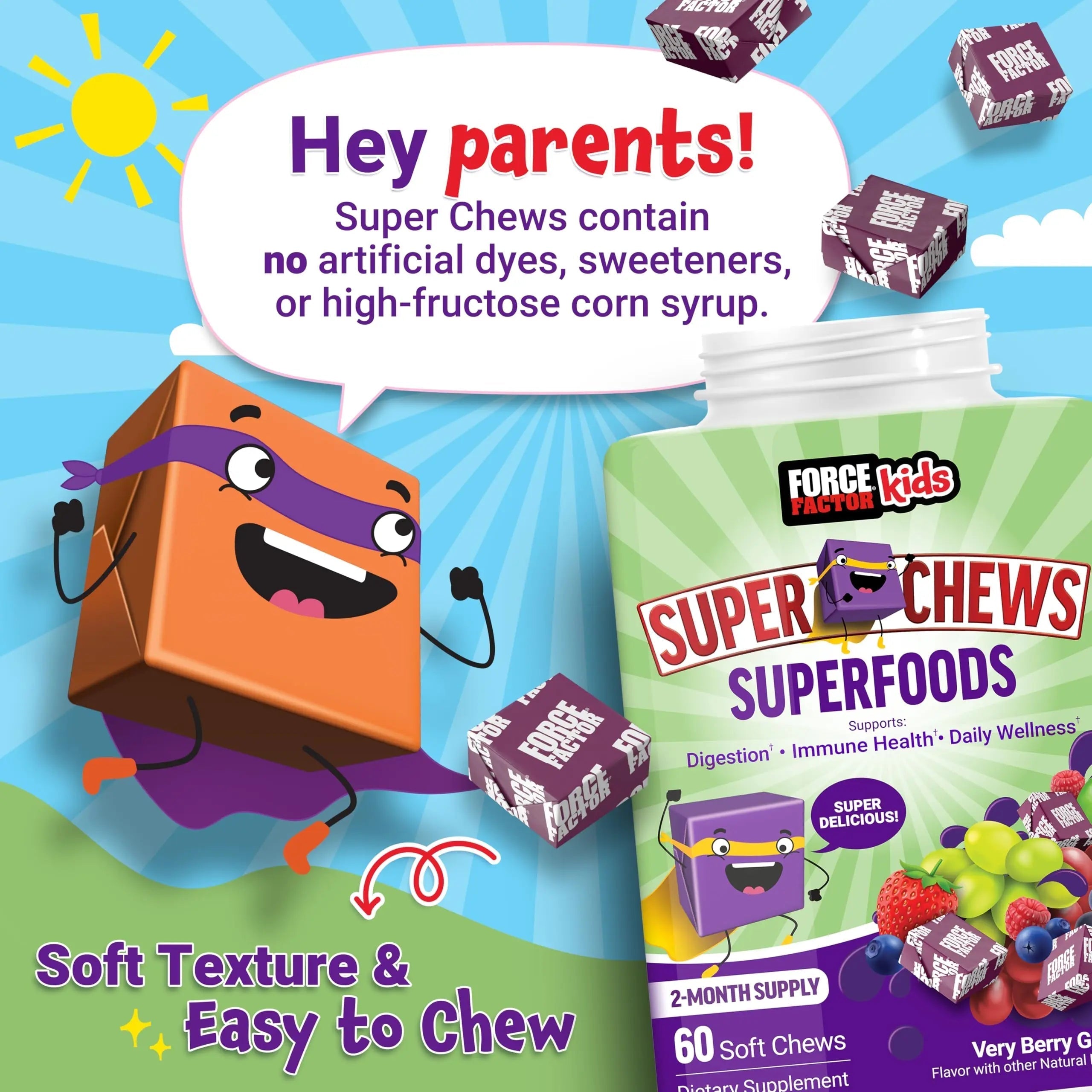 Force Factor Kids Superfood Super Chews, Kids Vitamins C & D, Immune Support Supplement with Antioxidant Support from Powdered Fruits & Veggies Force Factor uk supplements