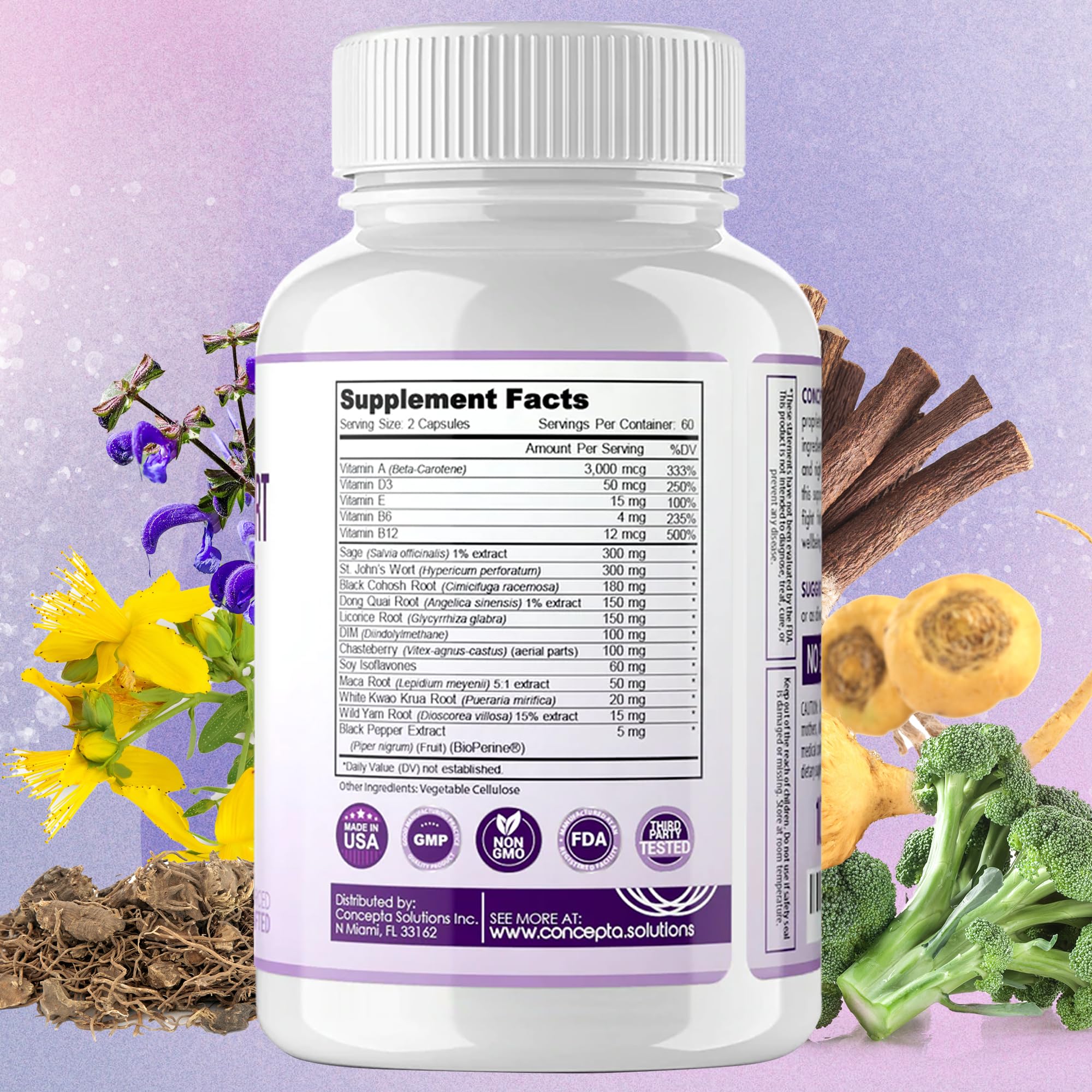 Concepta Solutions Menopause Support - Menopause Relief and Weight Management Support - for Hot Flashes, Night Sweats Relief and Energy - 120 Capsules - Made in USA Concepta Solutions uk supplements