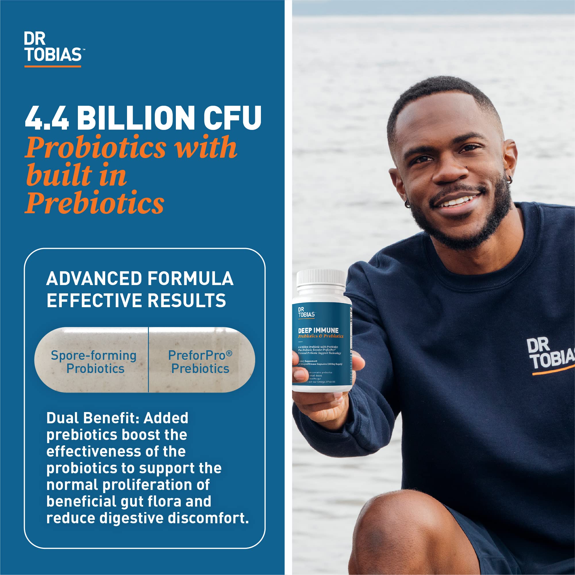 Dr. Tobias Deep Immune Probiotics & Prebiotics, 4.4 Billion CFU Probiotics for Women Dr. Tobias uk supplements