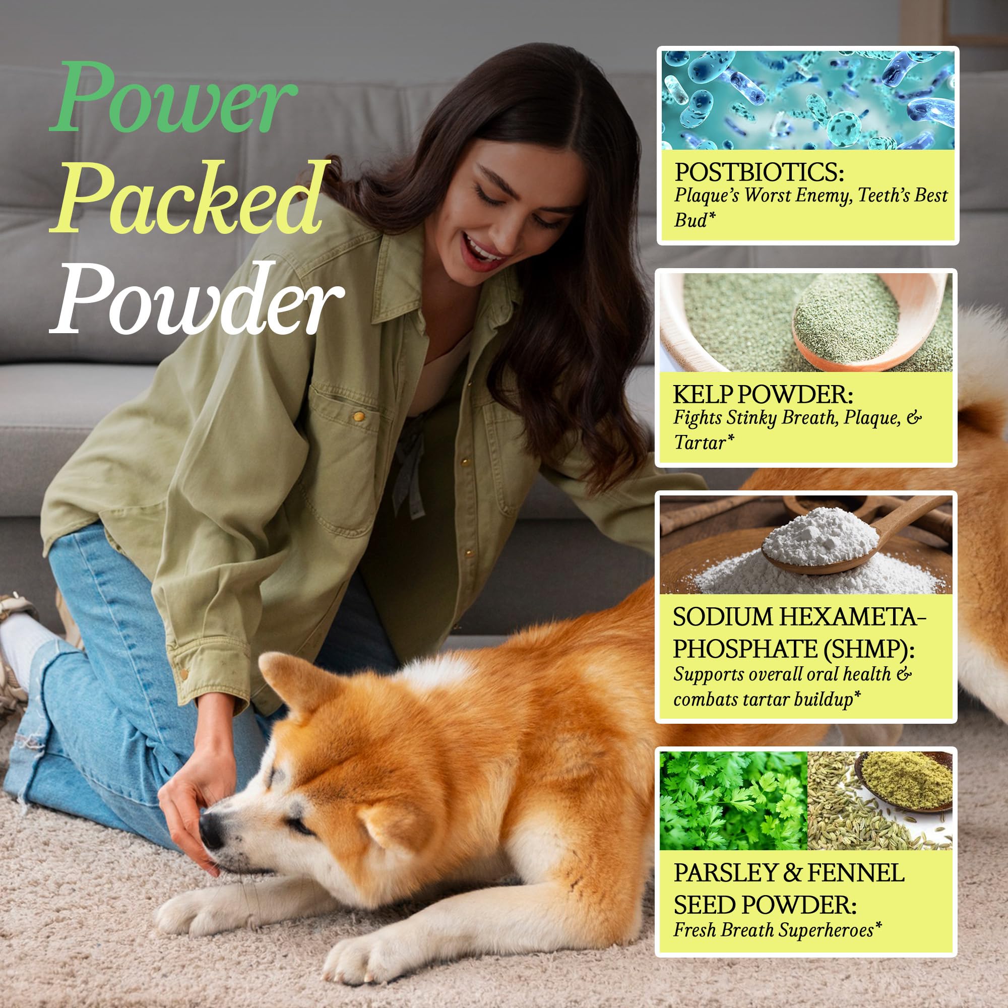 OTHER HALF Doggie Dental Supplement Powder - Dog Breath Freshener & Teeth Cleaning Made Easy - Oral Health Postbiotic for Dogs - Targets Tartar, Plaque & Bad Breath | 45 Scoops, Bacon Flavor OTHER HALF uk supplements