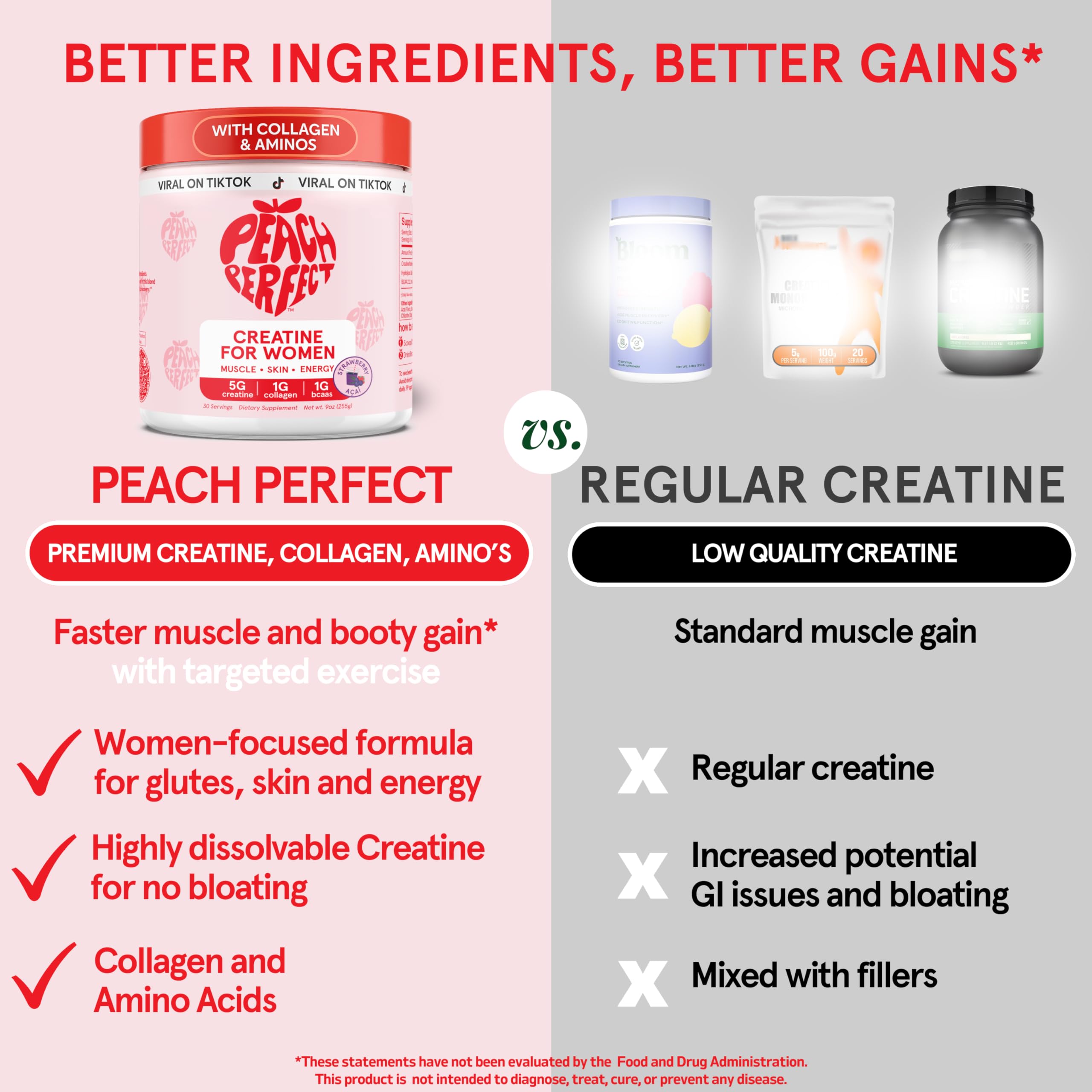 Peach Perfect Creatine Blend for Women – Micronized Creatine Monohydrate with BCAA & Collagen for Glute Strength Support – Strawberry Acai – 30 Servings Peach Perfect uk supplements
