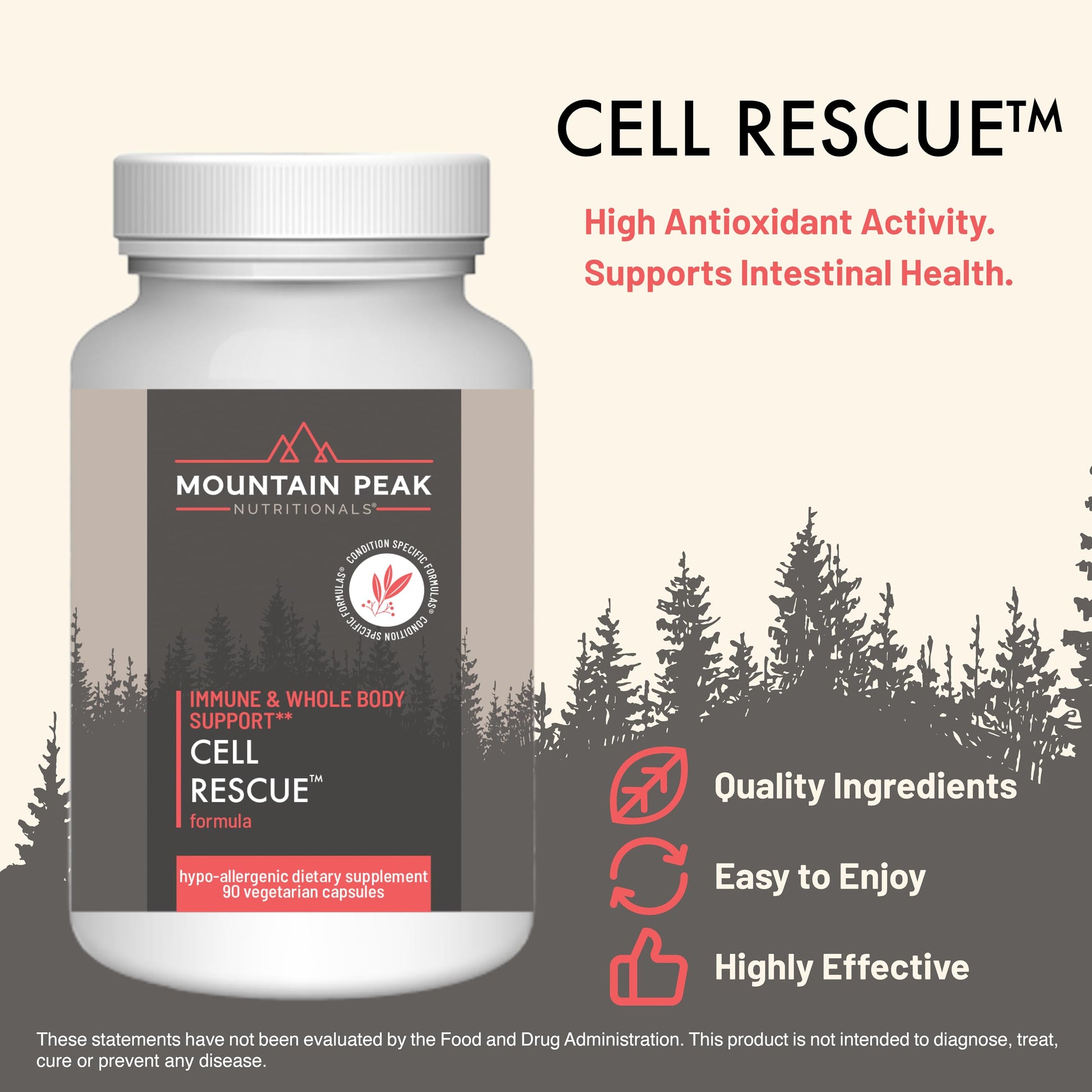 Mountain Peak Nutritionals Cell Rescue - Antioxidant Immune Support Supplement with Turmeric, Ginger Root, and Bromelain - Supports Intestinal Health & Whole Body (90 Capsules) Mountain Peak Nutritionals uk supplements