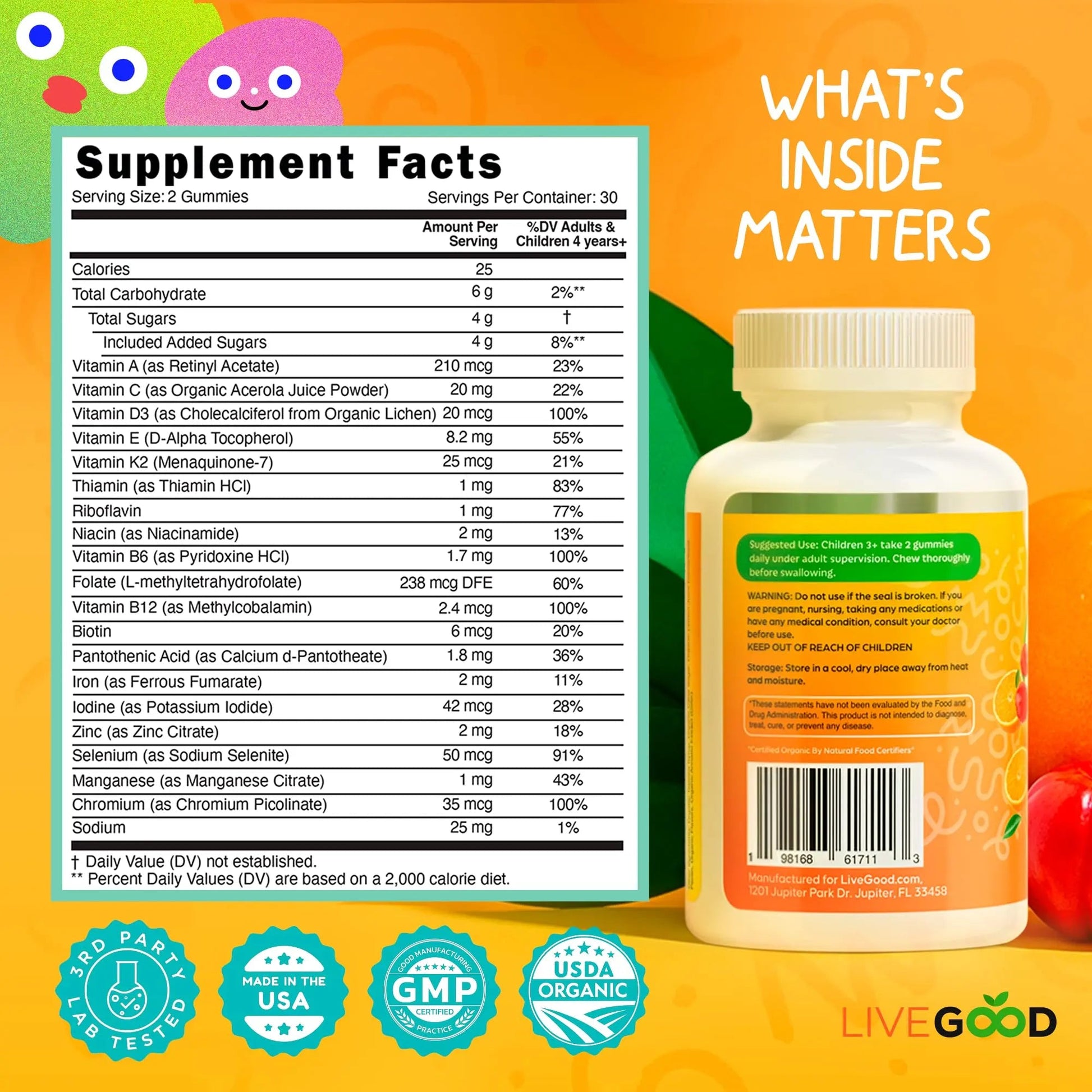 LIVEGOOD Organic Children’s Multivitamin Gummies, Kids Multivitamin, Vitamin D for Toddlers and Children, Organic Kids Chewable Vitamins for Immunity LIVEGOOD uk supplements