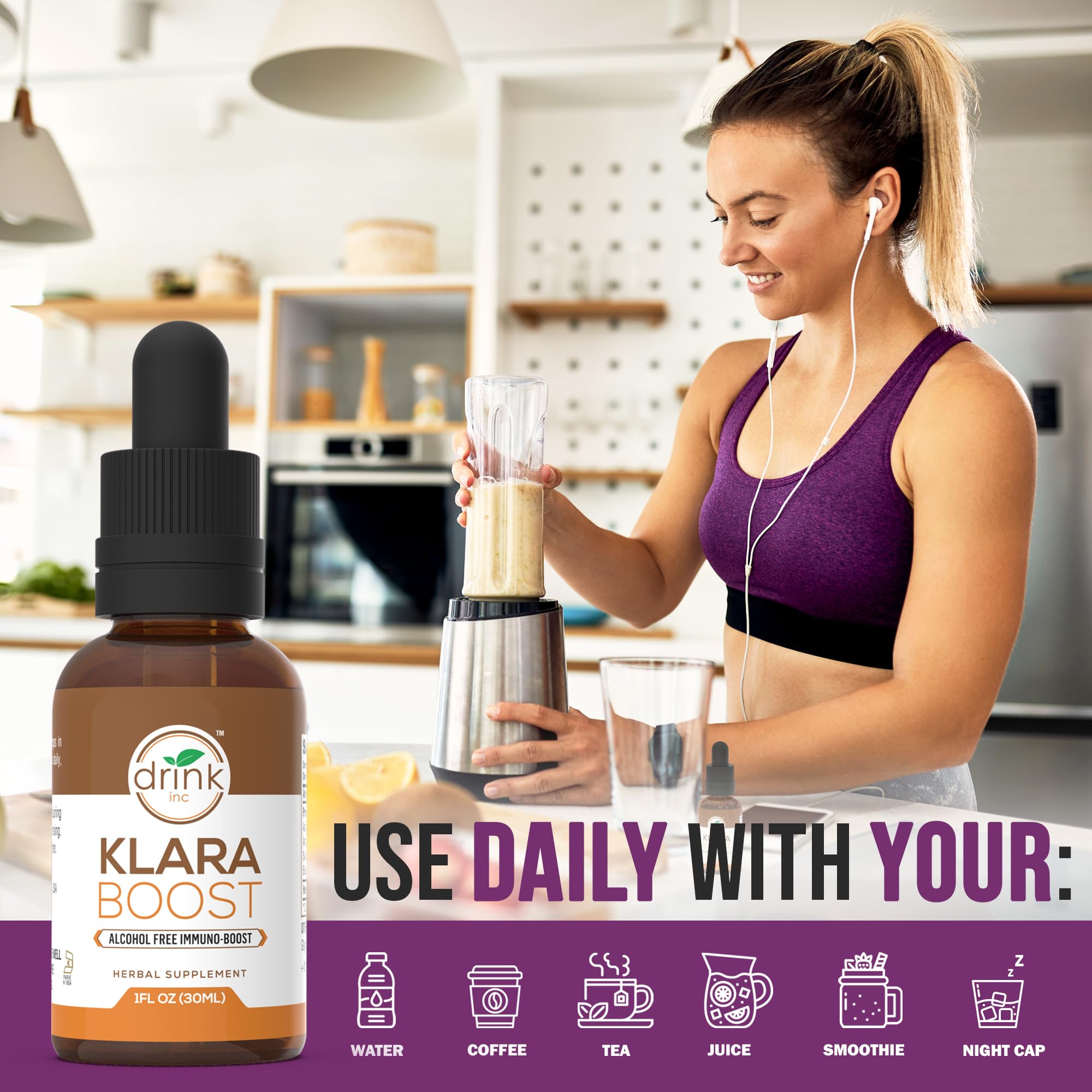 Drink Inc Klara Boost Alcohol Free Immuno-Boost | 30ML Herbal Supplement Drink Inc uk supplements
