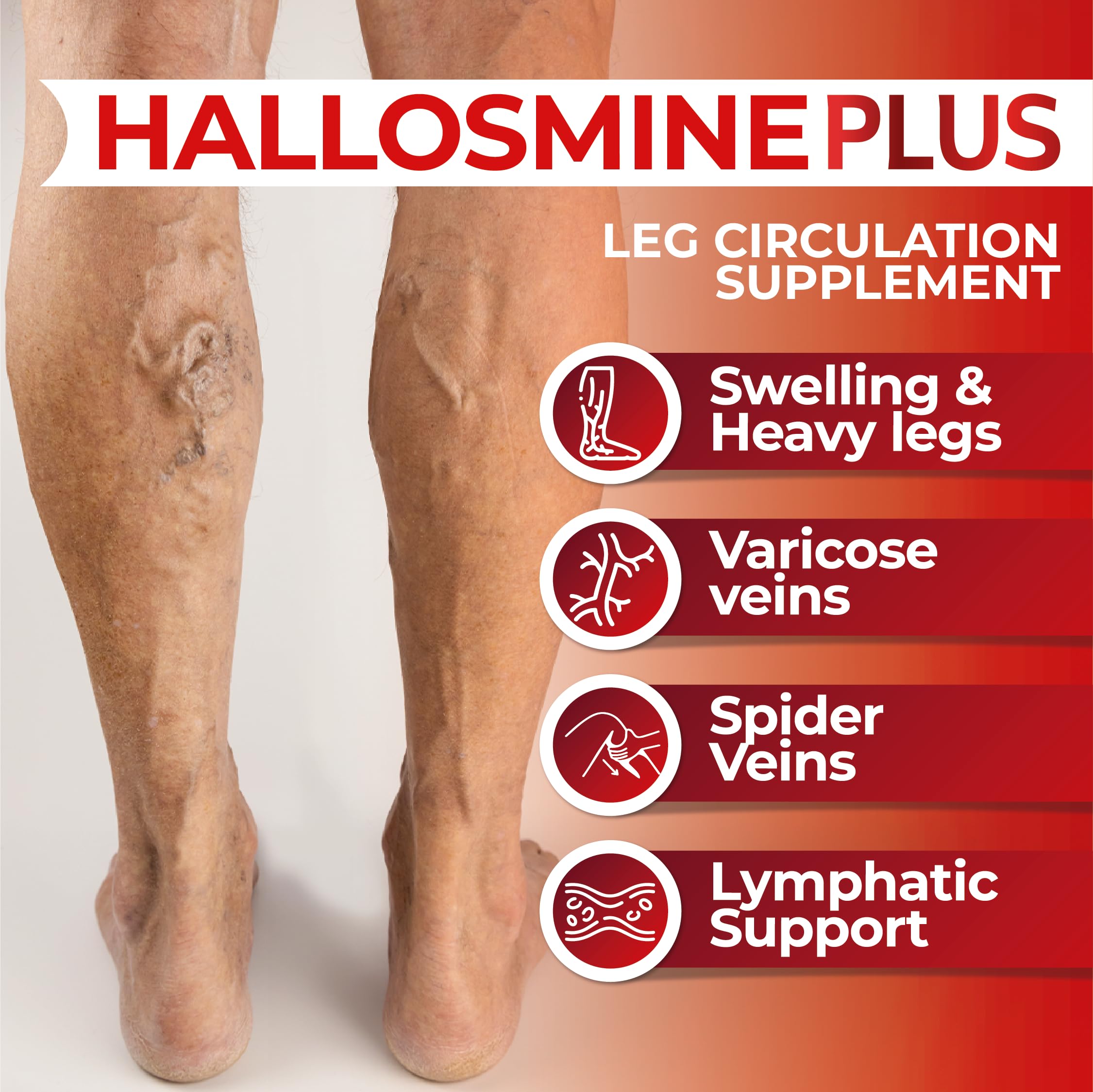 Hallusa Natural Hallosmine Ultra Diosmin 500mg & Hesperidin 150mg – Heavy Legs, Swelling & Vein - Blood Circulation Supplements, 60 Caps Hallusa Natural uk supplements