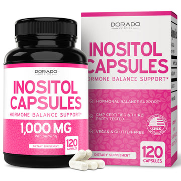 Inositol Capsules (Myo Inositol) (1000mg Per Serving 120 Capsules) Myo Inositol Supplement for Women Hormone Balance Support - Vegan Safe - Third Party Tested - Gluten Free & Made in USA (120 Count) DORADO NUTRITION uk supplements