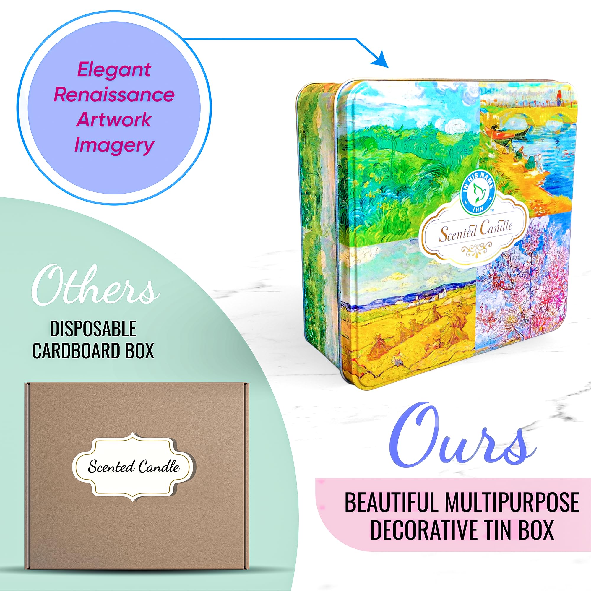 Scented Candles Gift for Women, 4 Pack, Reusable Tin Box, Luxury Candles for Home In His Name uk supplements