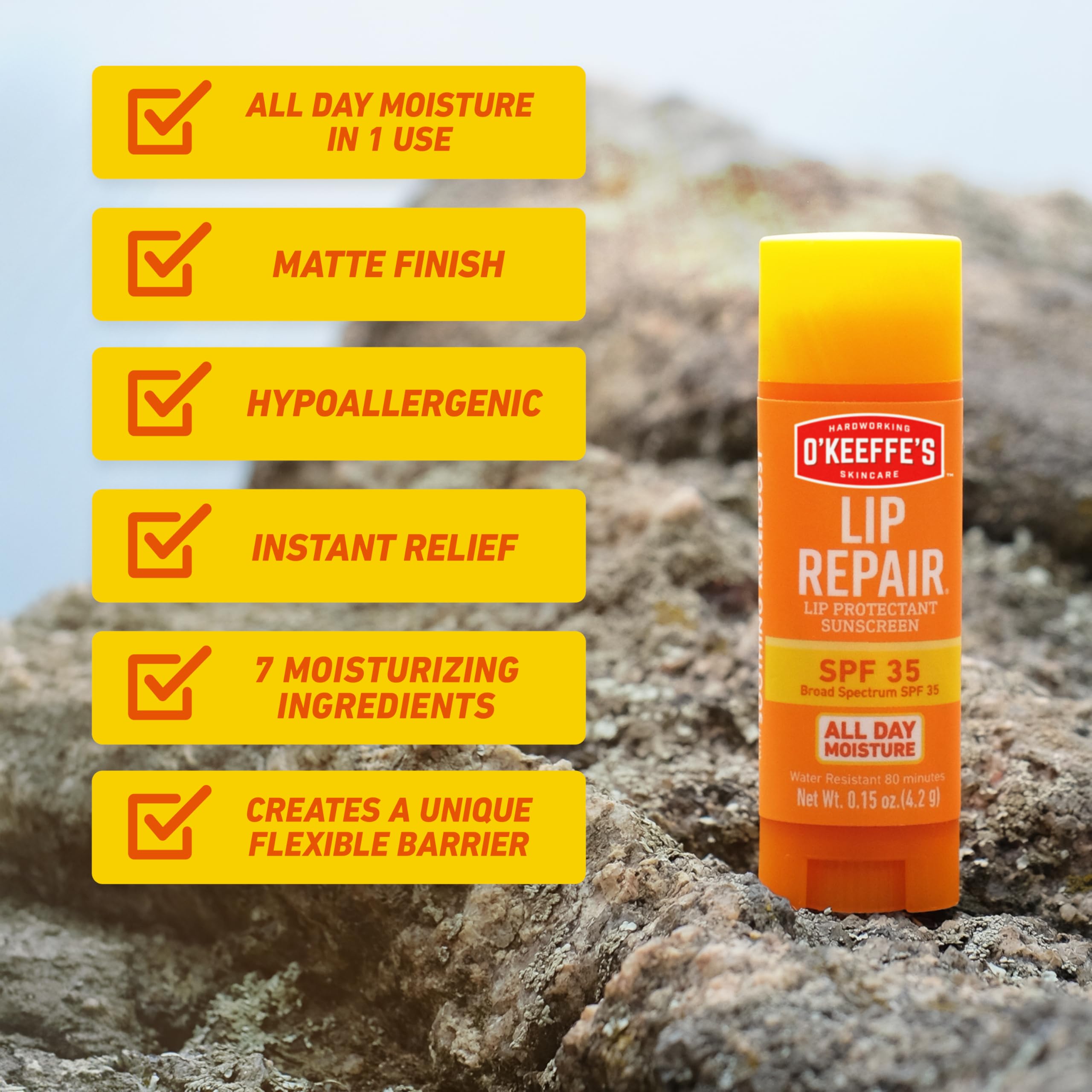O'Keeffe's Lip Repair SPF 35 Lip Balm - Stick (3 Pack) - Sun-Safe Moisturizer for Extremely Cracked, Dry Lips O'Keeffe's uk supplements