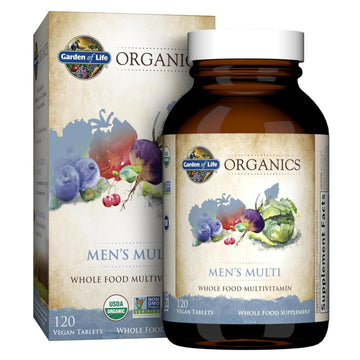 Garden of Life Organics Whole Food Multivitamin for Men, 120 Tablets, Vegan Mens Vitamins and Minerals for Health and Well-Being, Certified Organic Vegan Multi Garden of Life uk supplements