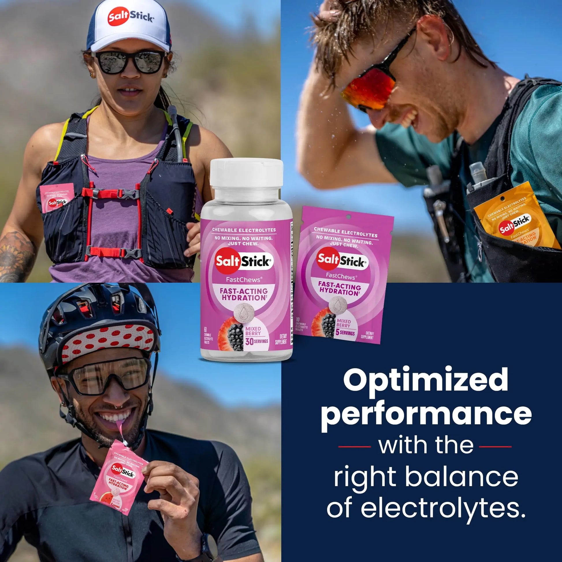 SaltStick Electrolyte FastChews - 60 Mixed Berry Chewable Tablets - Salt Tablets for Running and Hydration, Electrolyte Chews - 60 Count Bottle SaltStick uk supplements