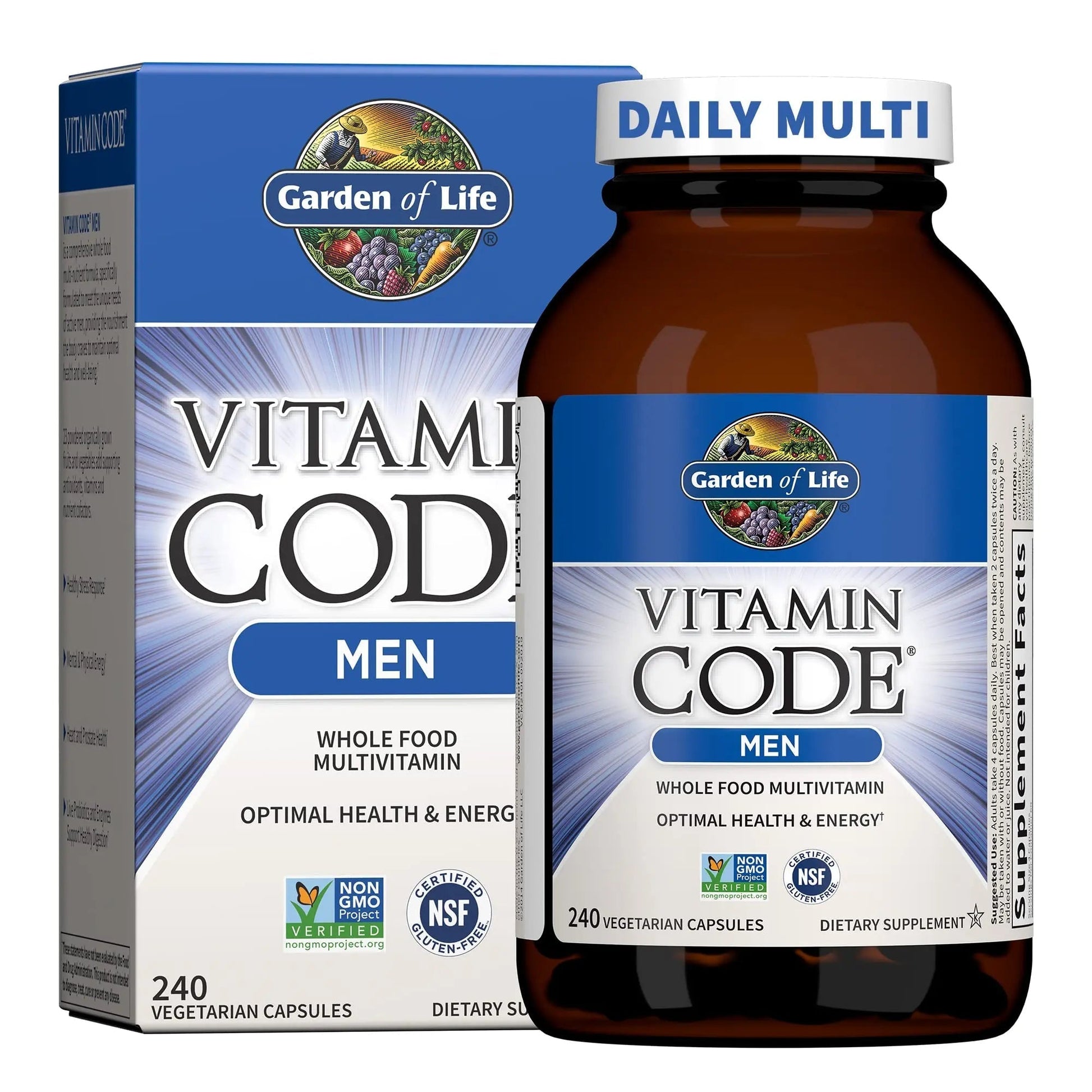 Garden of Life Vitamin Code, Whole Food Multivitamin for Men, 240 Vegetarian Capsules Garden of Life uk supplements