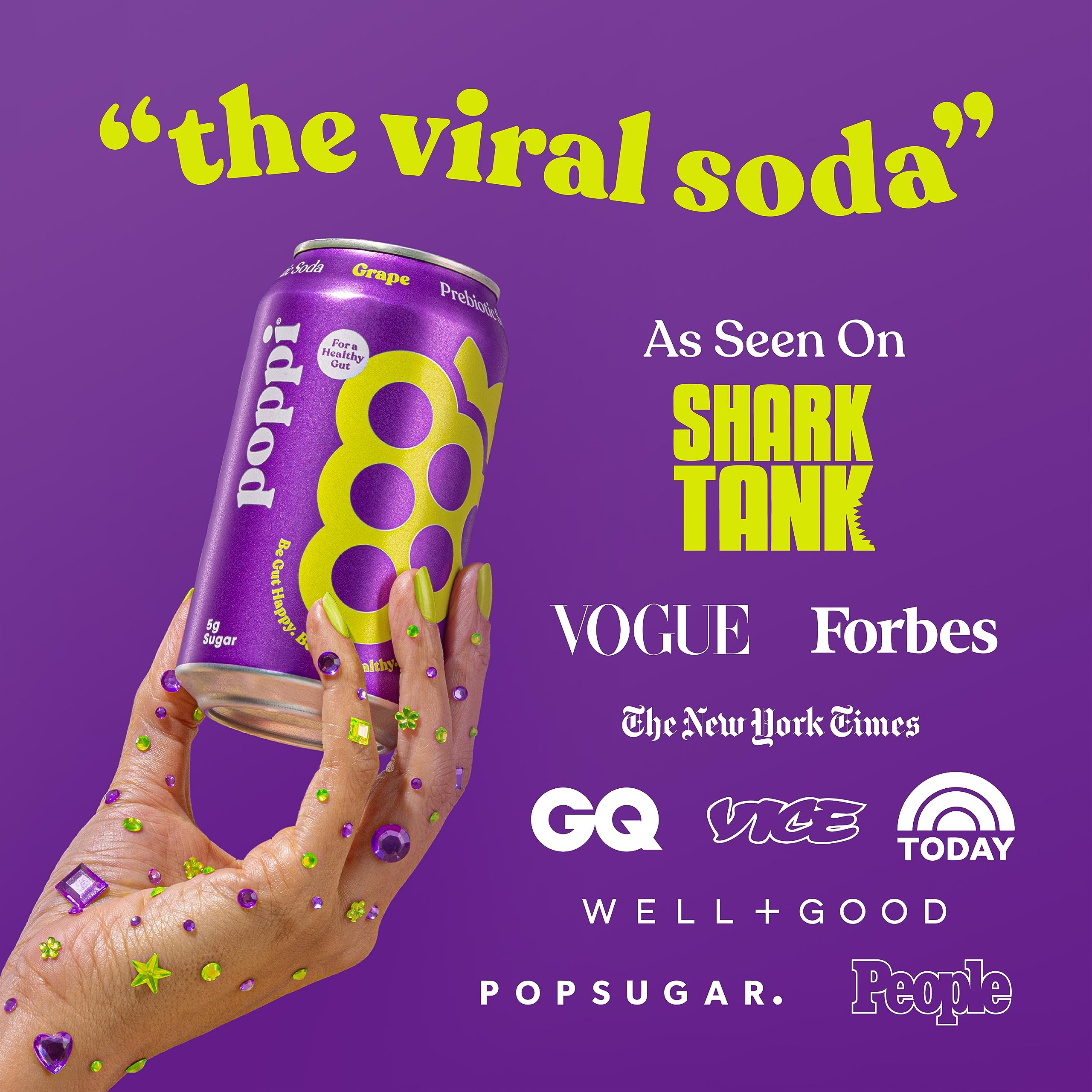 POPPI Sparkling Prebiotic Soda, Beverages w/Apple Cider Vinegar, Seltzer Water & Juice poppi uk supplements