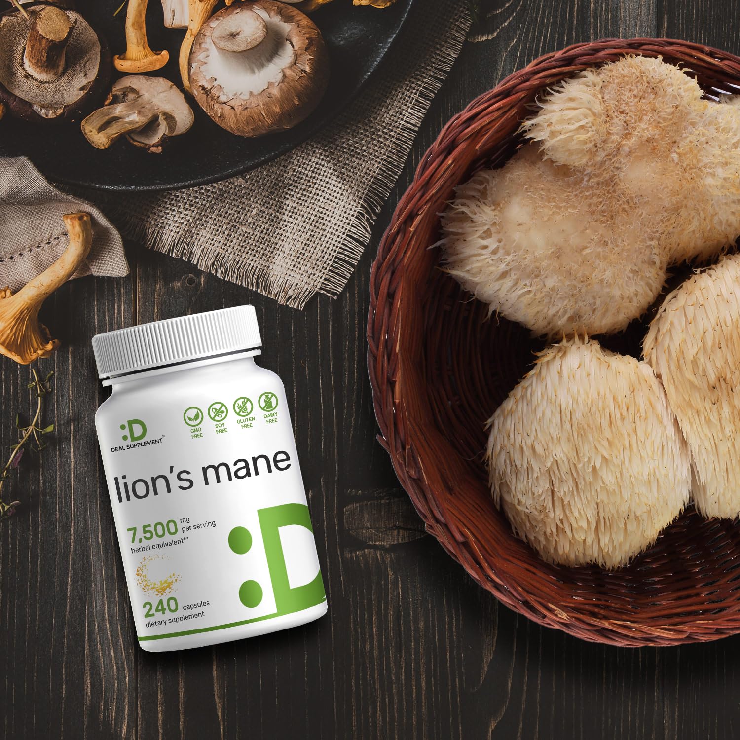 Lions Mane Mushroom Supplement, 7,500mg Per Serving, 240 Capsules – Active Fruiting DEAL SUPPLEMENT uk supplements
