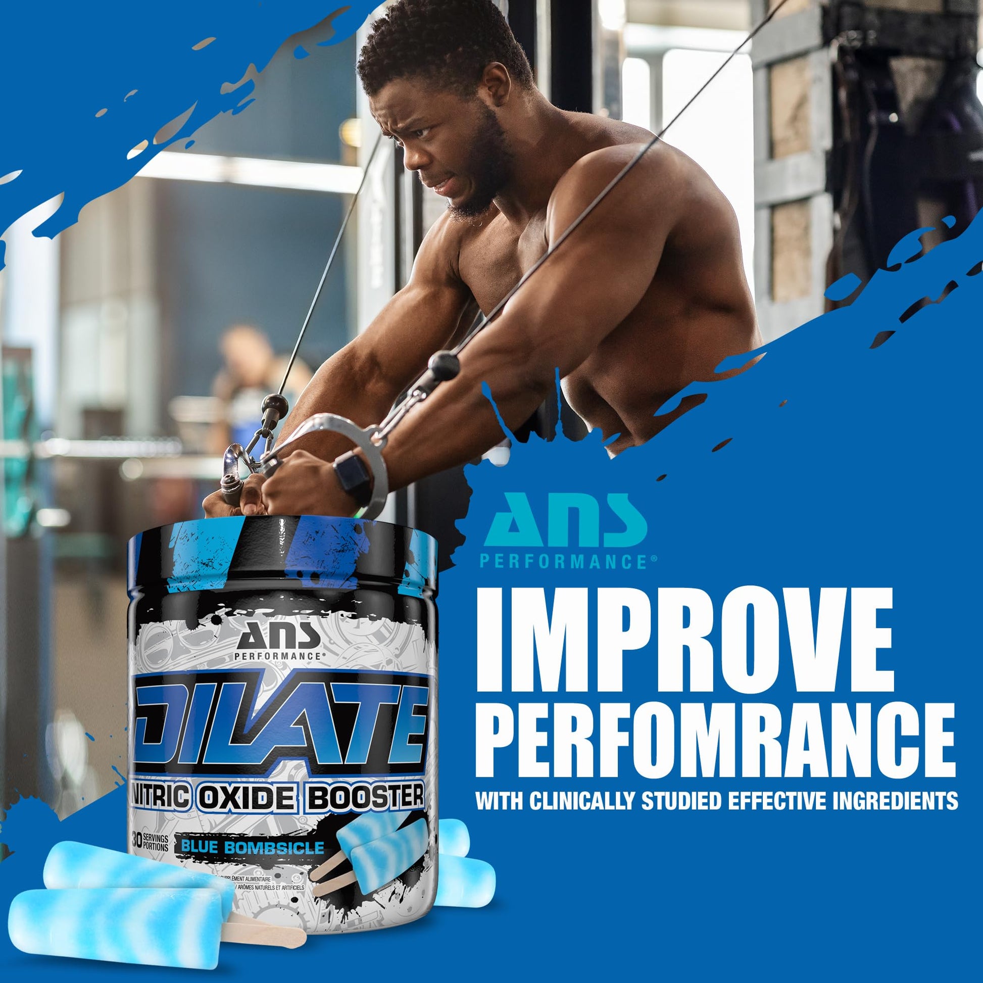 ANS Performance Dilate Pump PreWorkout Powder - Dietary Supplement - Maximizes ANS Performance uk supplements