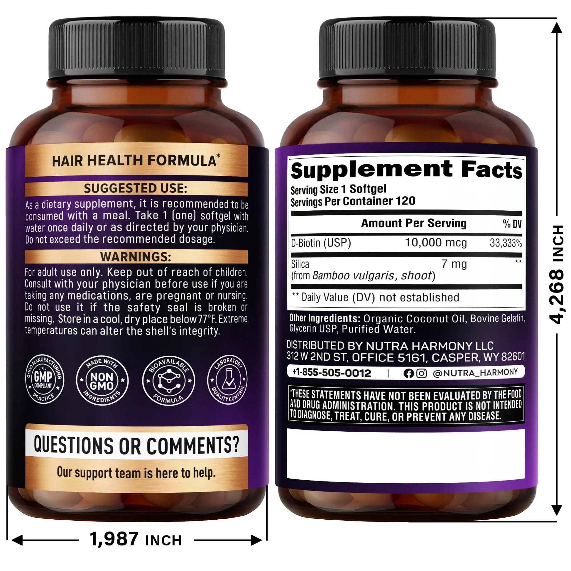 Bariatric Multivitamin Capsules & Biotin with Silicon Softgels NUTRAHARMONY uk supplements