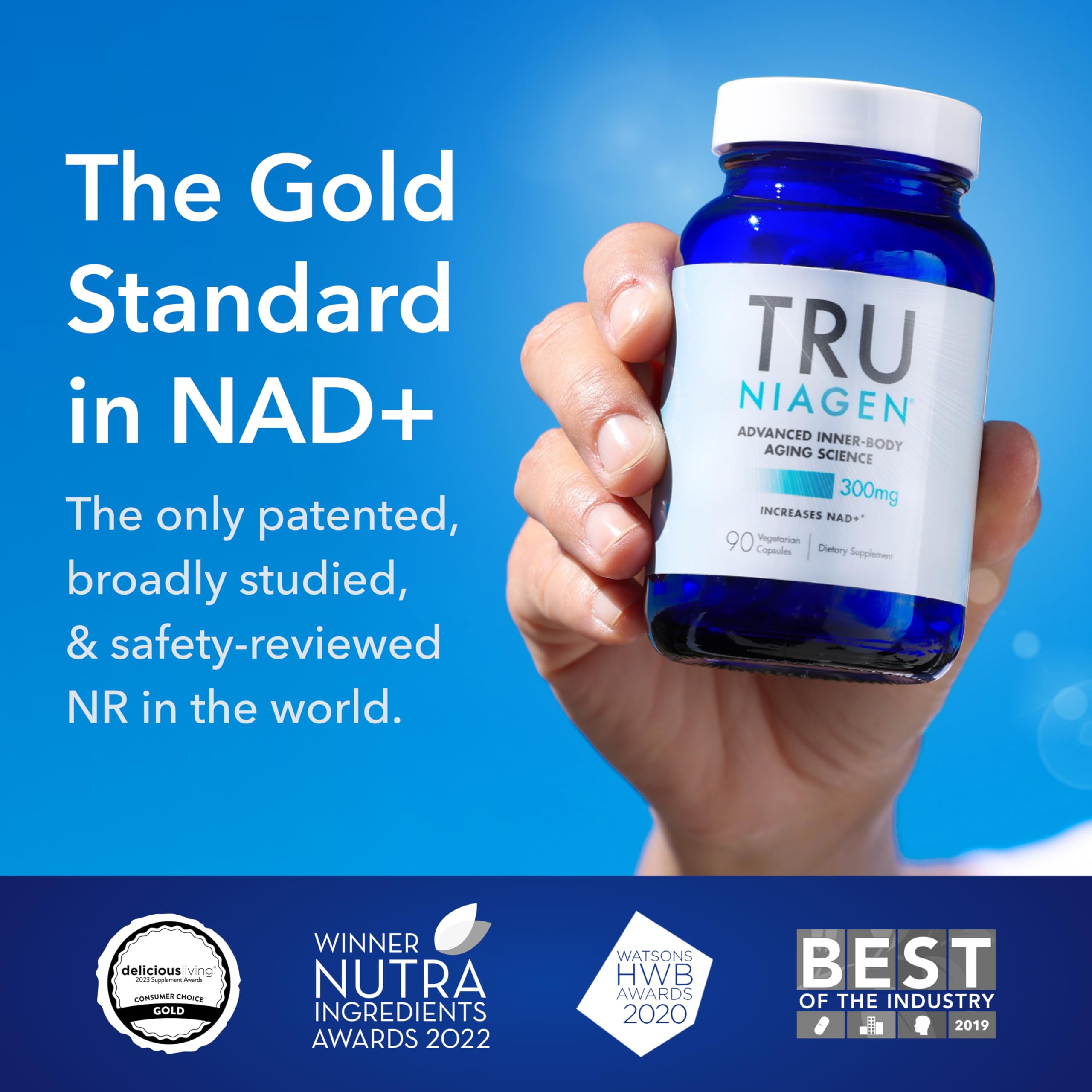 TRU NIAGEN Patented NAD Supplement for Brain Function, Anti Aging & Cell Regeneration, 300mg Niagen, 90 Servings | Supports Cellular Energy, Muscle | Nicotinamide Riboside (NR) Take 1 Daily | 1 Bottle TRU NIAGEN uk supplements