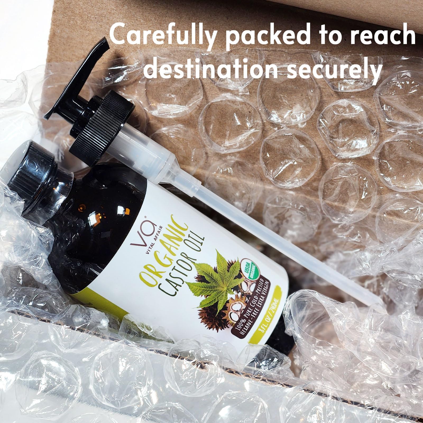 VITAL AFFAIR Castor Oil Organic Cold Pressed Unrefined Glass Bottle- USDA Certified Organic Castor Oil VITAL AFFAIR uk supplements