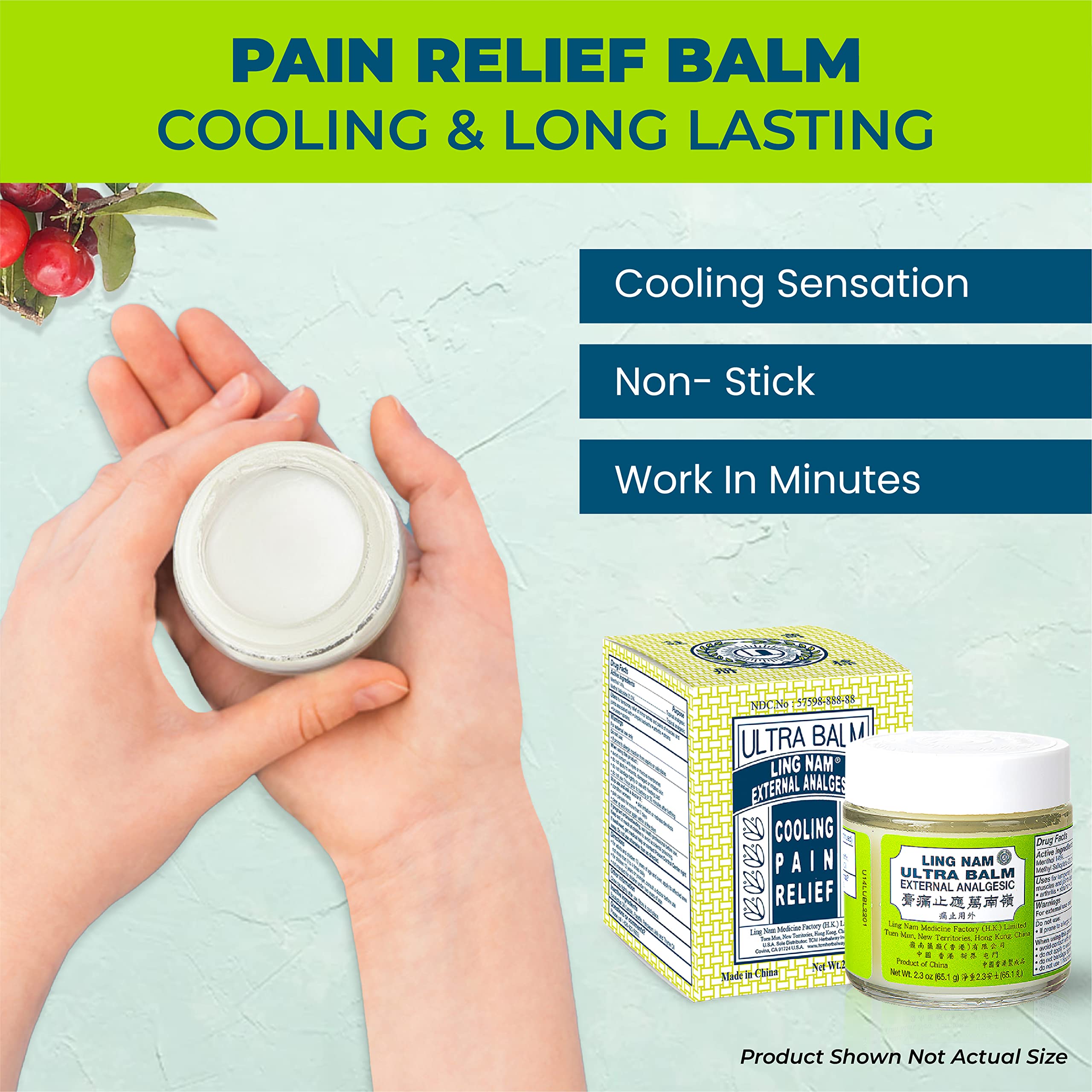 Ling Nam Ultra Balm External Analgesic, for Cooling Pain Relief Simple Backache Arthritis Strains Bruises Sprain, Muscle Pain, Muscle Soreness,0.7oz/19.8g Ling Nam uk supplements