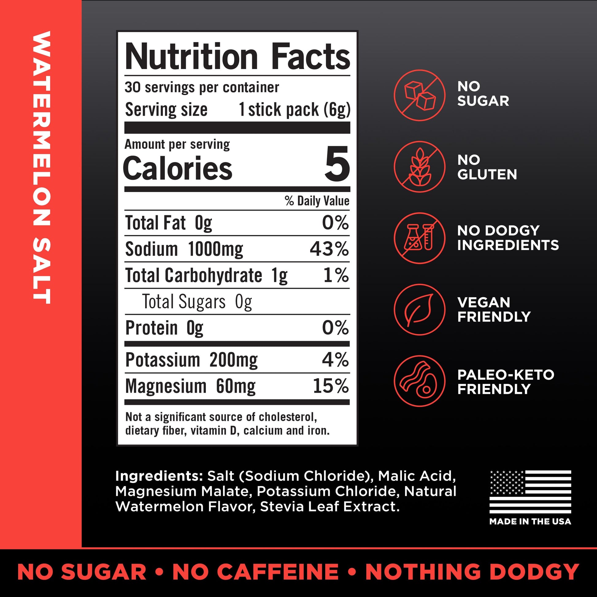 LMNT Zero Sugar Electrolytes - Watermelon Salt | Drink Mix | 30-Count Drink LMNT uk supplements