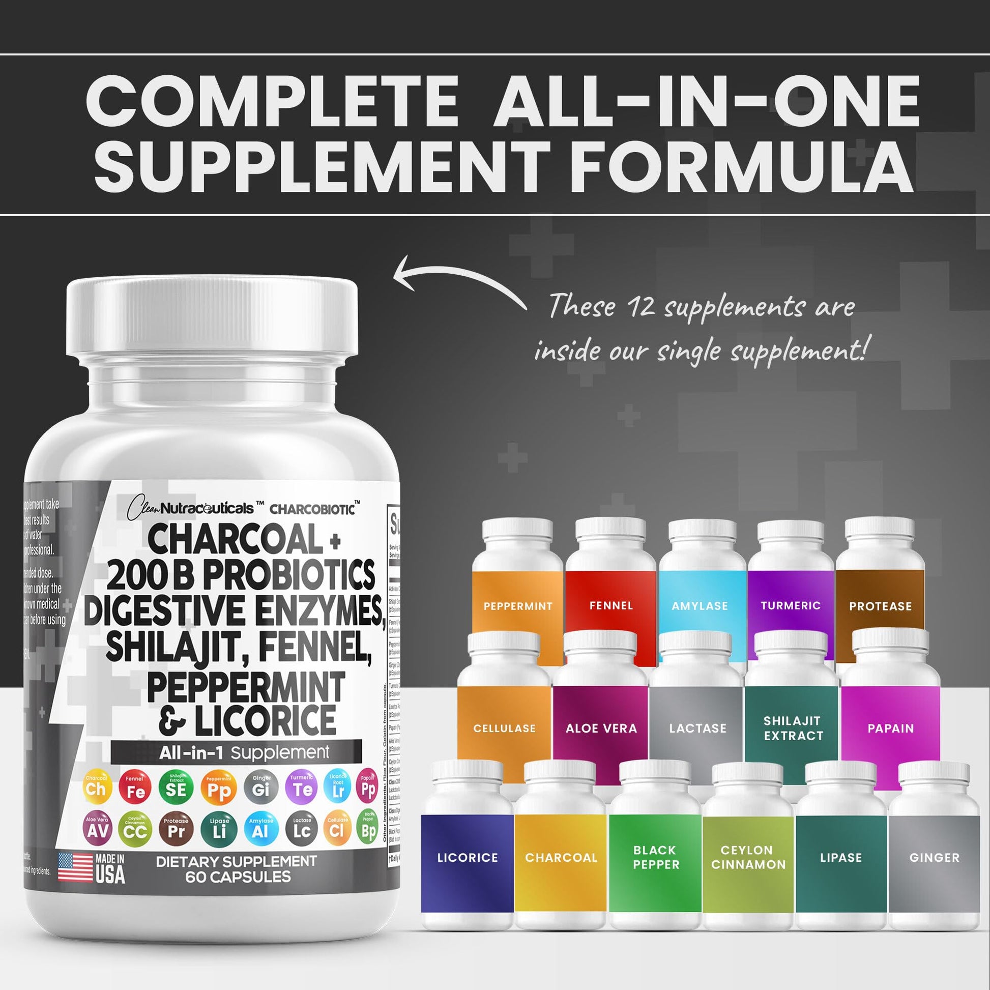 Clean Nutra Activated Charcoal Capsules 1000mg Shilajit 5000mg Pills Clean Nutraceuticals uk supplements