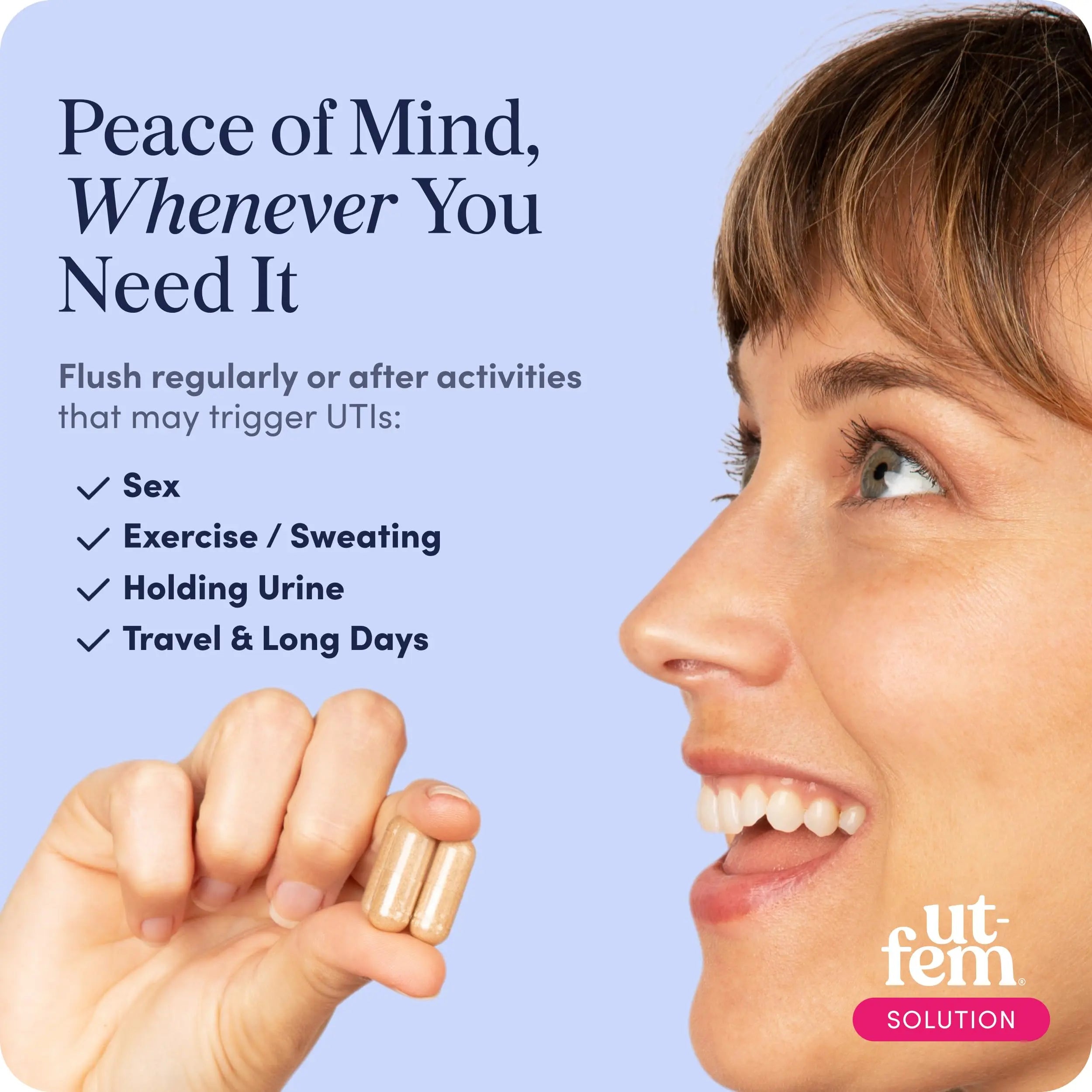 UT-Fem Solution - Fast-Acting Urinary Tract Flush for Women, Proactive UTI Support, Promotes Cleansing & Comfort, Clinical-Strength D-Mannose, Cranberry, and Natural Ingredients - 60 Vegan Capsules UT-Fem uk supplements