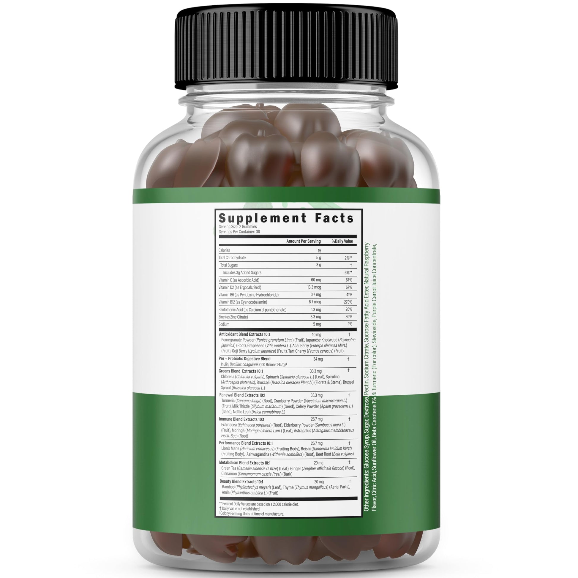 Supergreens Gummies (60 Count) Daily Greens Gummies - Greens Supplements with 8 Ingredient Power Blend - Superfood for Immunity Support for Adults - Third Party Tested, Vegan & USA Made (Pack of 2) DORADO NUTRITION uk supplements
