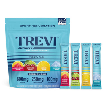 TREVI™ Sport Electrolytes Powder Packets Sugar Free - 800mg Sodium - 250mg Potassium - 100mg Magnesium - Water Drink Mix Rehydration Essentials - 20 Count - Variety Pack TREVI uk supplements