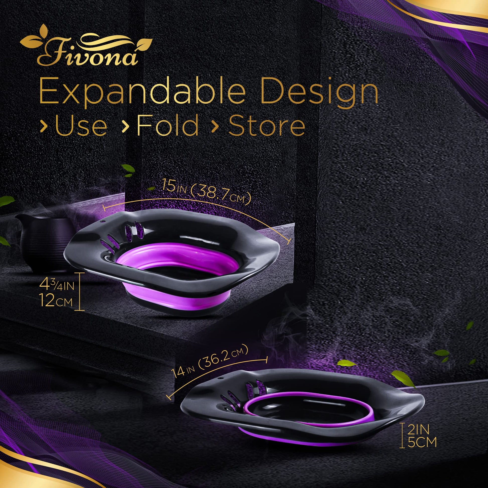 Fivona 3-in-1 Yoni Steam Kit Black - Foldable Over The Toilet Steamer Seat with Herbal Blend and Storage FIVONA uk supplements