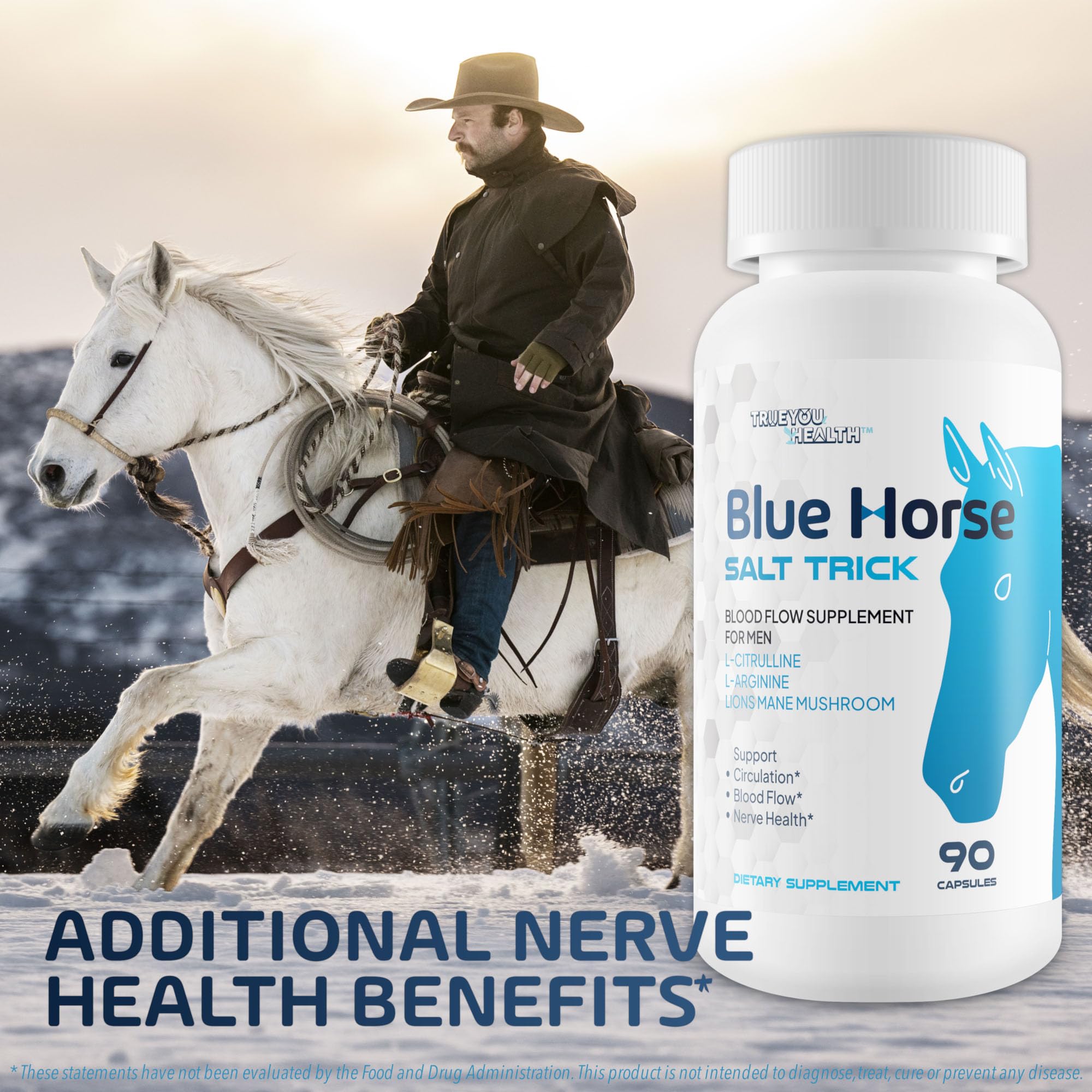 Blue Horse Salt Trick - Our Best Blood Flow Supplement for Men - Our Best Circulation Supplement - Male Circulation Supplements Nitric Oxide Vasodilator to Improve Blood Flow 7 Blue Salt Trick for Men True You Health uk supplements