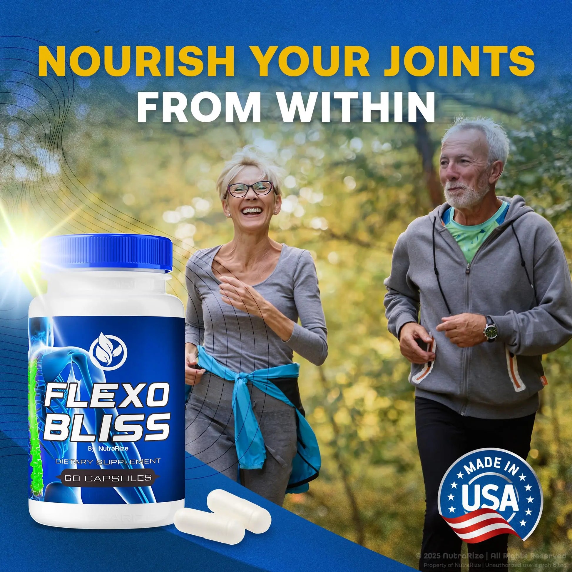 NutraRize Flexo Bliss, FlexoBliss Joint Health Support, All-Natural Supplement to Support Flexibility and Full Range of Motion, Official Flexo Bliss Reviews (60 Capsules) NutraRize uk supplements