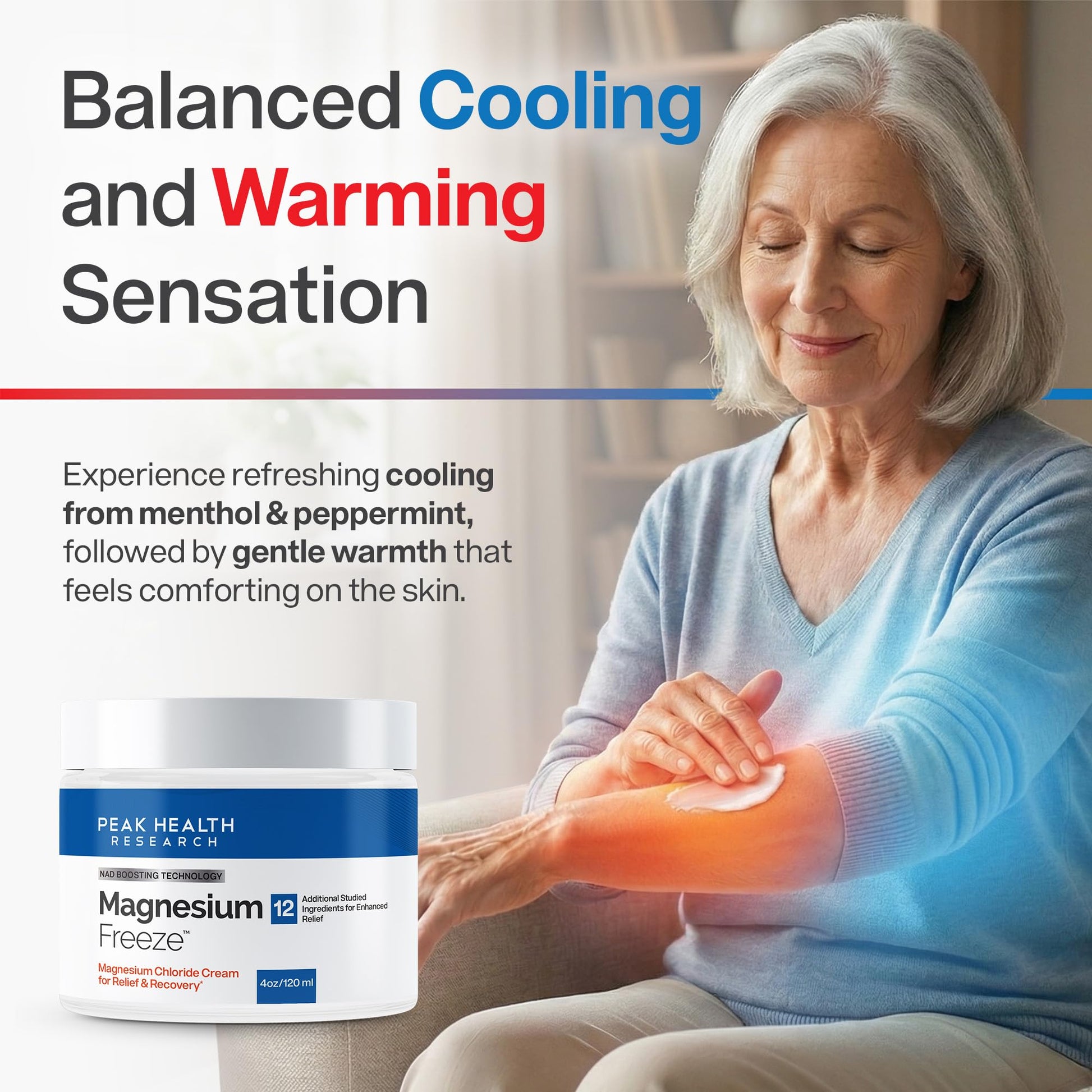Magnesium Freeze - Topical Magnesium Cream with Niacinamide for Joints, Low Back, Sciatic Nerve, Knee, Hip, & Foot - Fast Acting Cooling Formula - Lightweight, Non-Greasy - 4oz OsteoShield uk supplements