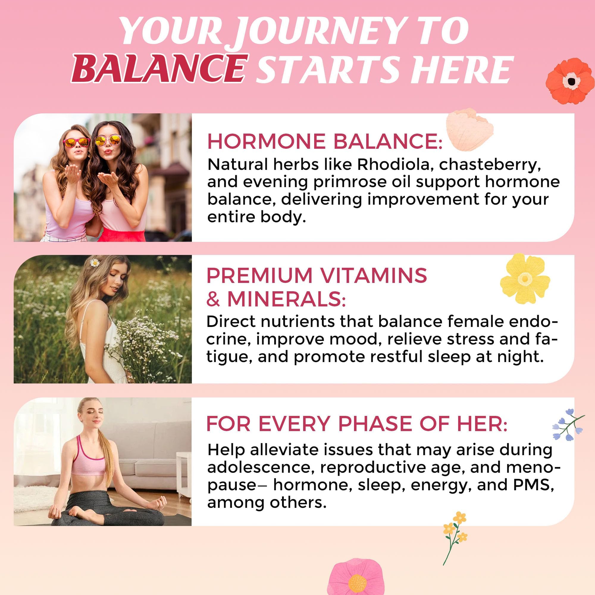 Q'ankyaq PMS Support Gummies for Women, Hormone Balance with Evening Primrose Oil, Chasteberry, Vitamins B6 & B12 - Comfort, Bloating, Mood & Energy Support - 60 Gummies Q'ankyaq uk supplements