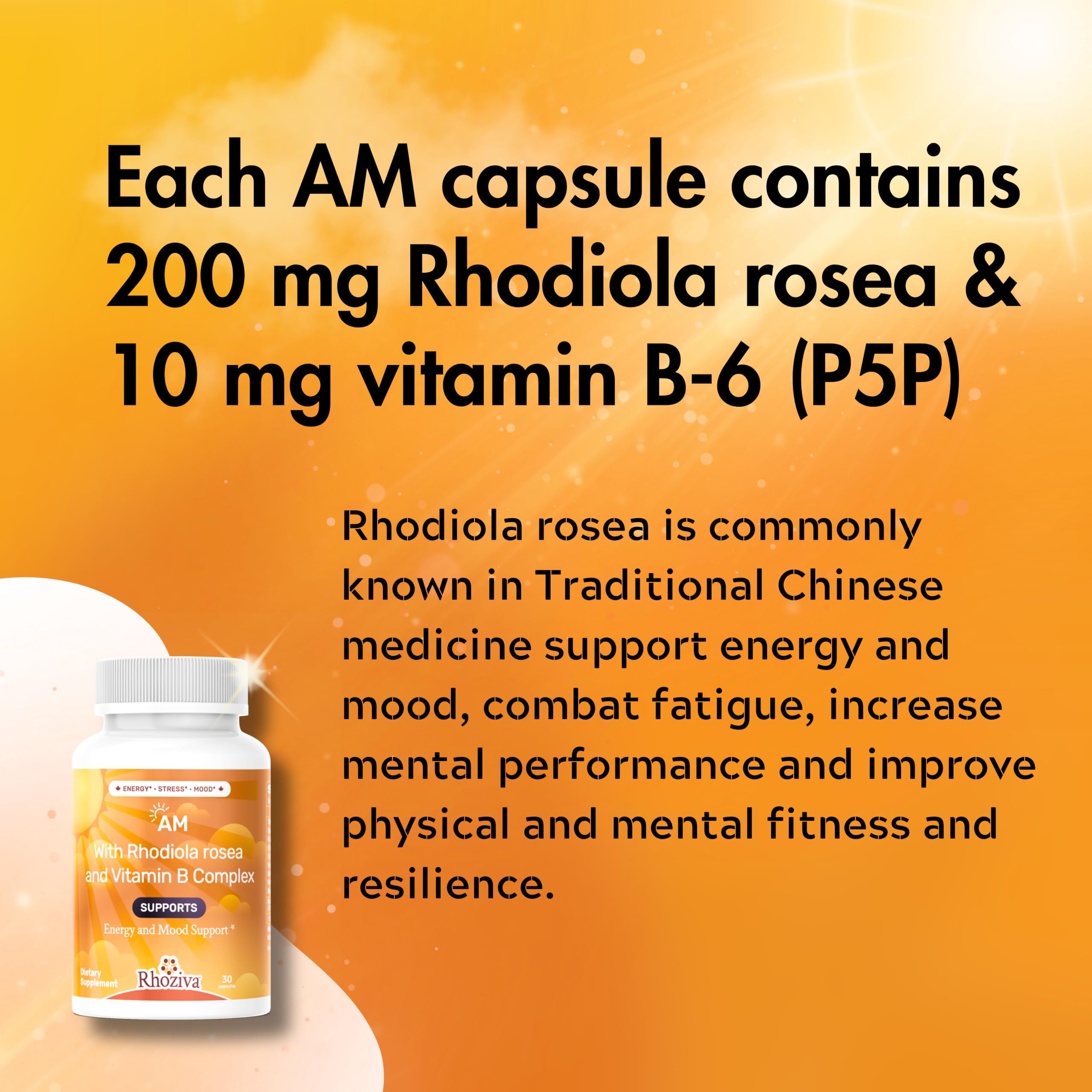 AM PM Multivitamin - Cortisol Supplements for Women and Men with L-Theanine, Ashwagandha - Rhodiola Rosea Supplement 200mg - Vitamin B Complex - Nootropics - Day and Night Vitamins for Women & Men Rhoziva uk supplements
