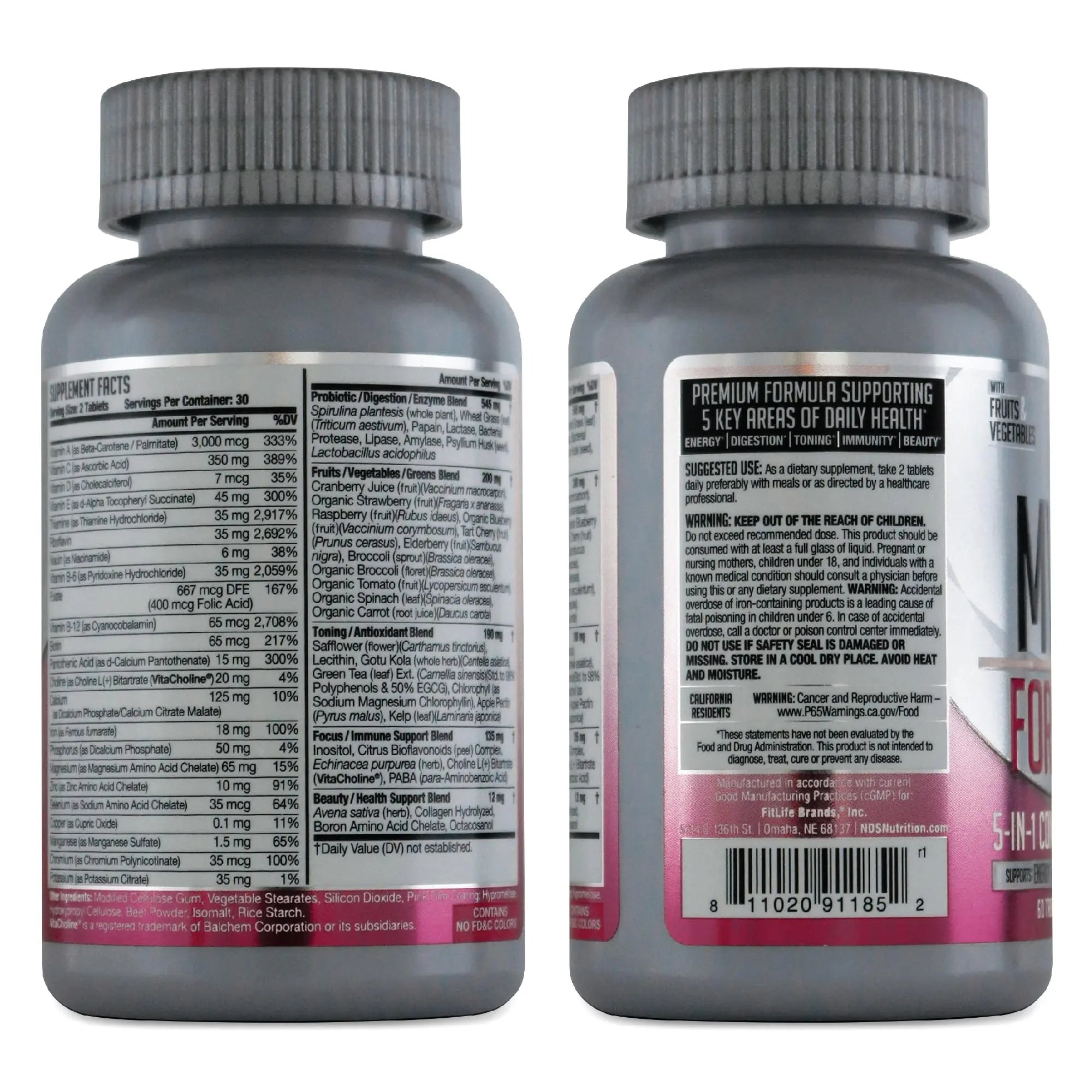 FitLife Brands Women's Nutrition MV360, 5-in-1 Complete Multivitamin with Essential Vitamins for Energy, Digestion, Toning, Immune Support FitLife Brands uk supplements