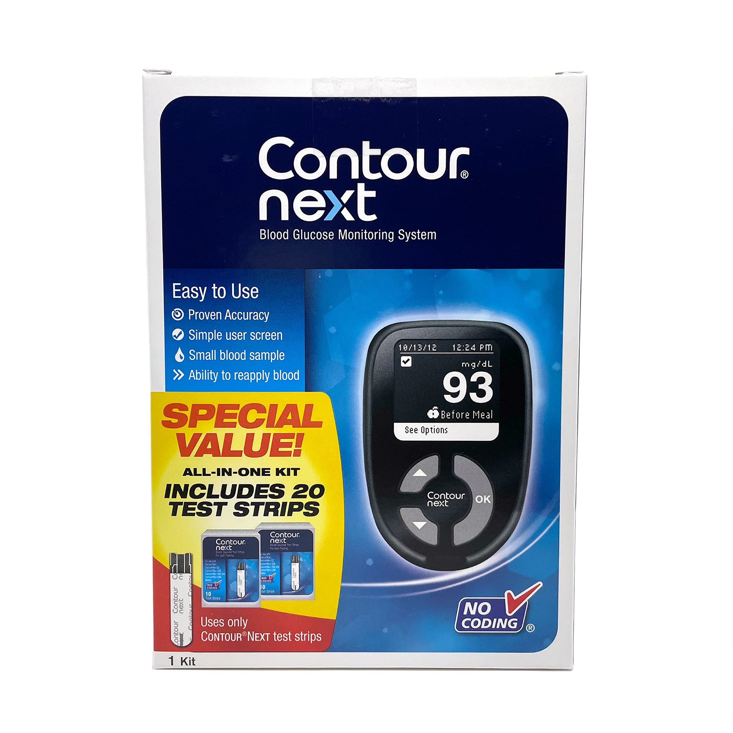 Ascensia Contour Next Blood Glucose Monitoring System – All-in-One Kit Heath Secret uk supplements