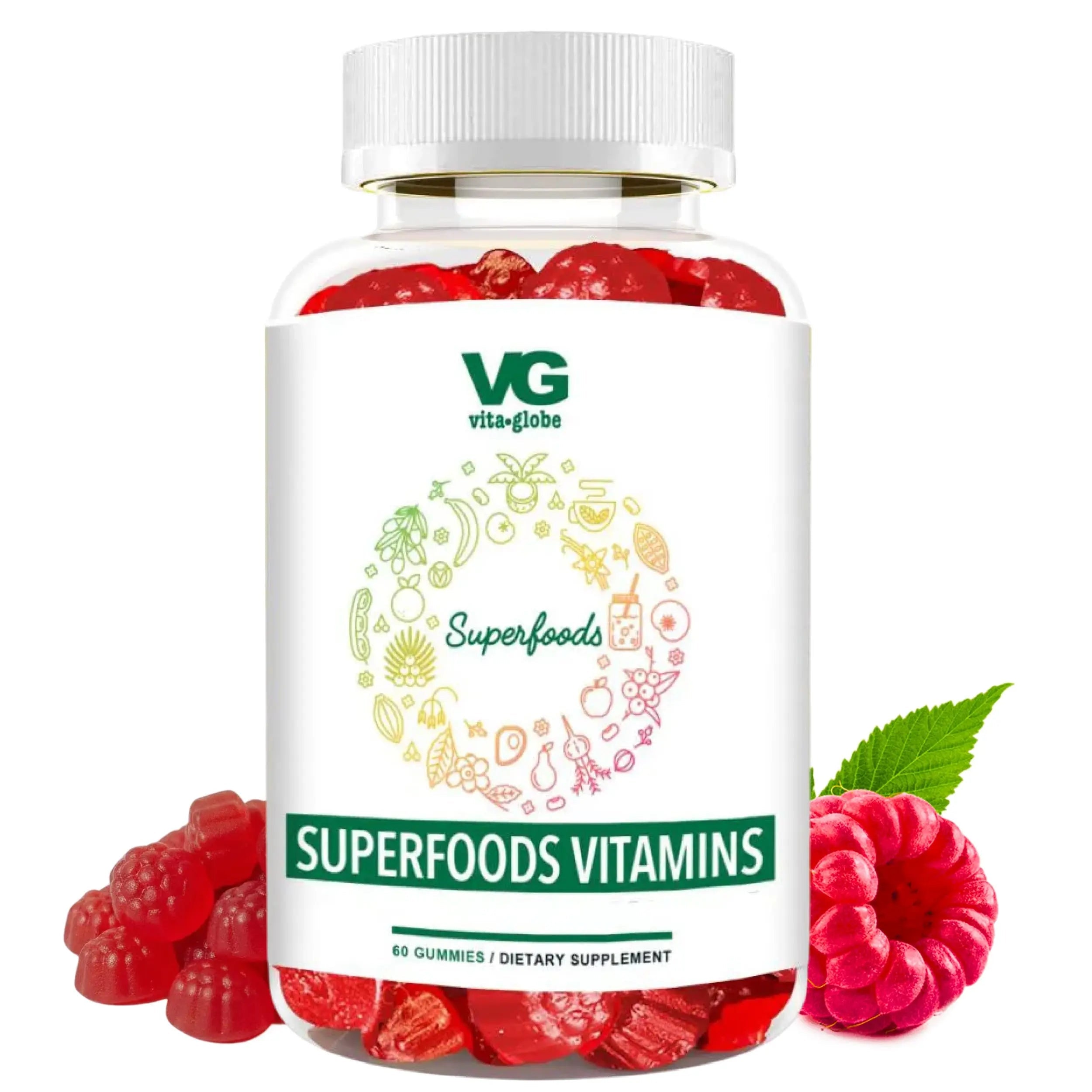 VITA GLOBE Superfood Gummy Vitamins – Immune Health & Antioxidant Support – Daily Wellness Gummies for Adults & Kids – Vegan VITA GLOBE uk supplements