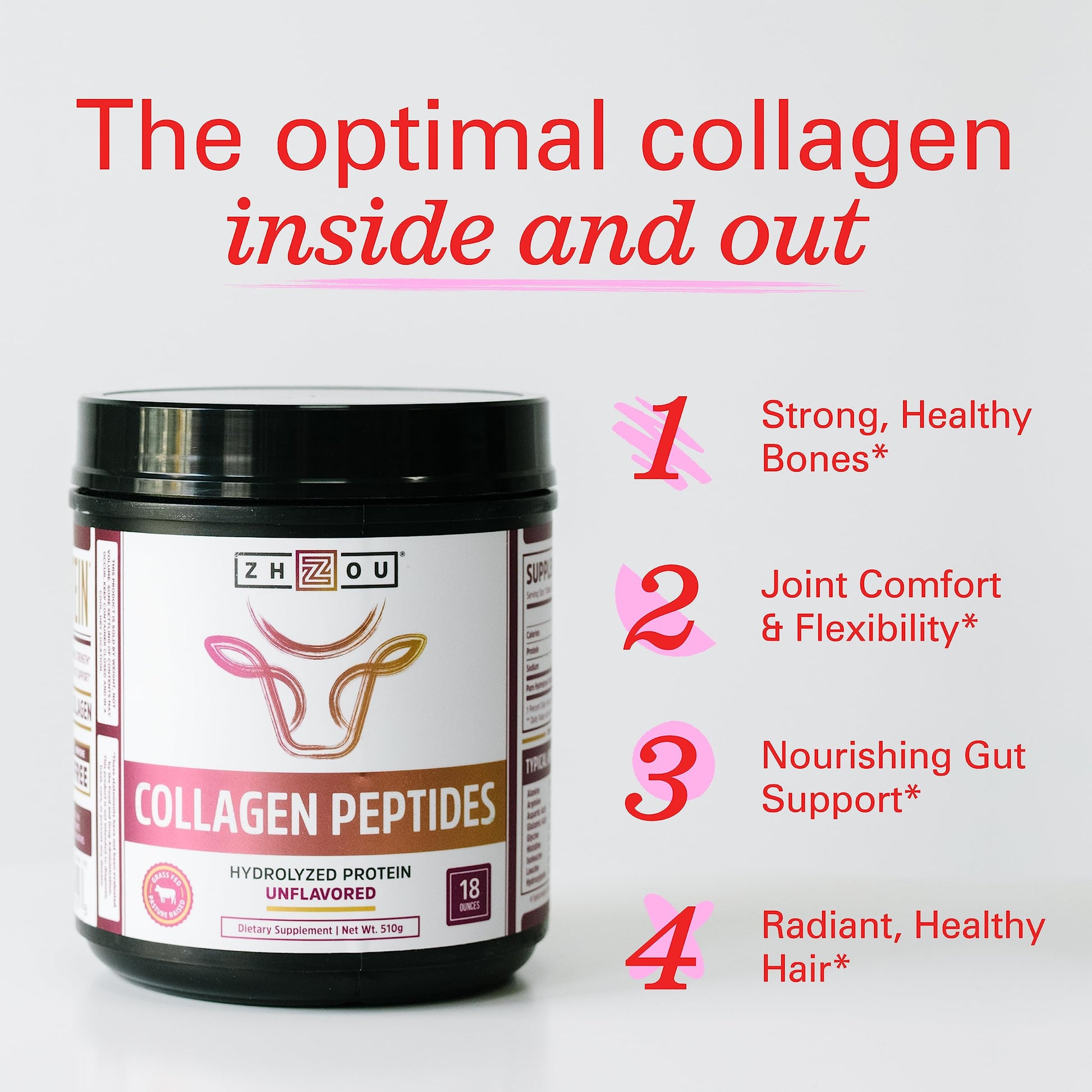 Zhou Collagen Peptides Hydrolyzed Protein Powder – Grass Fed, Pasture Raised, Unflavored Zhou Nutrition uk supplements