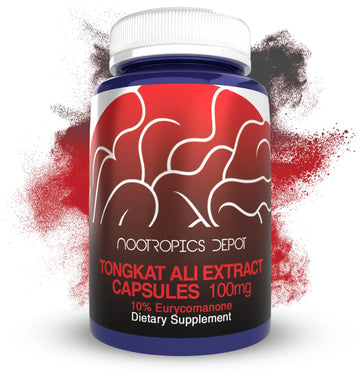 Depot Tongkat Ali Extract Capsules | 100mg | 60 Count | 10% Eurycomanone by HPTLC | Eurycoma longifolia Root Extract Nootropics Depot uk supplements